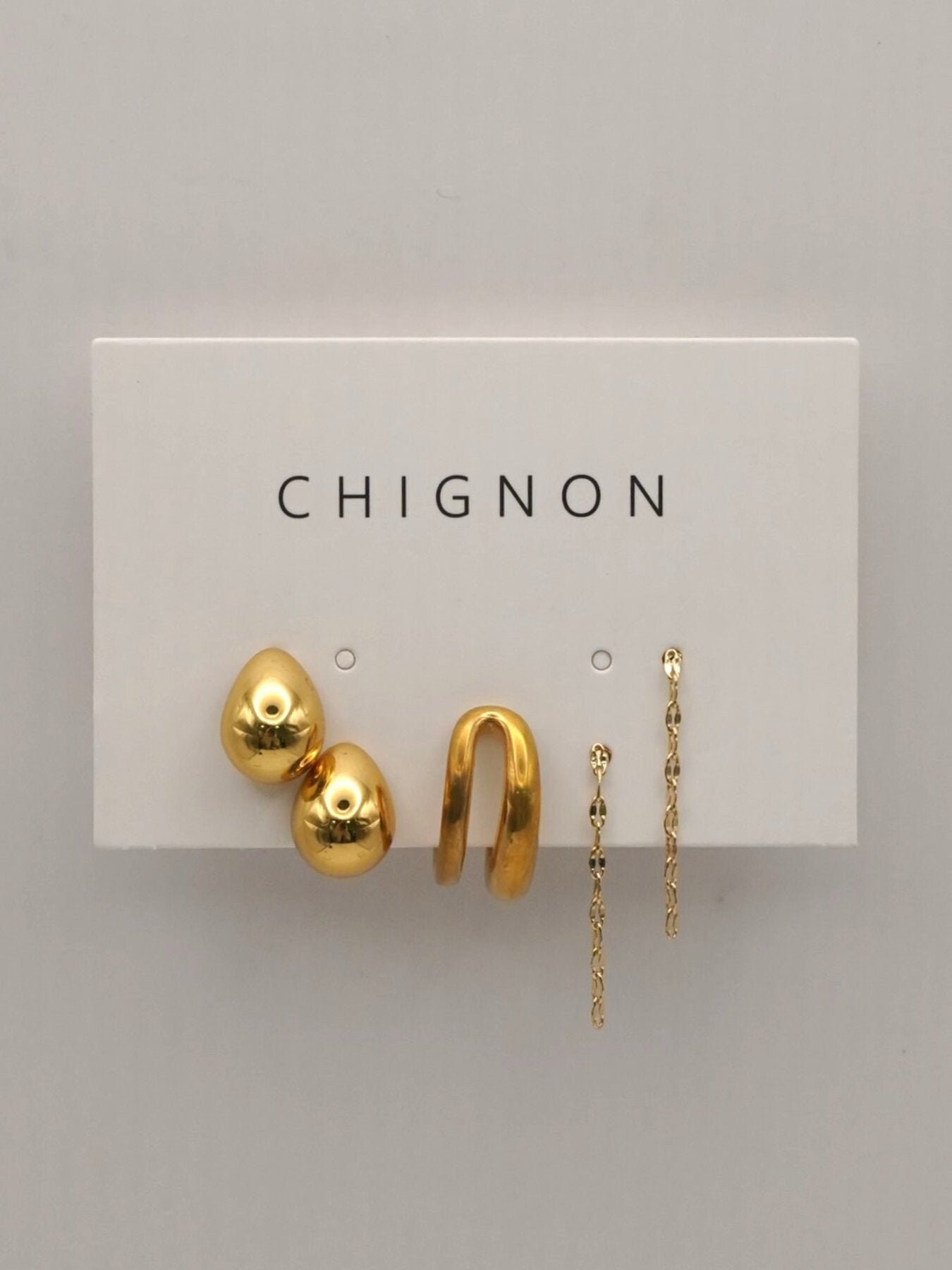 【CHIGNON】ステンレスピアス&イヤカフセット/0066-777SH