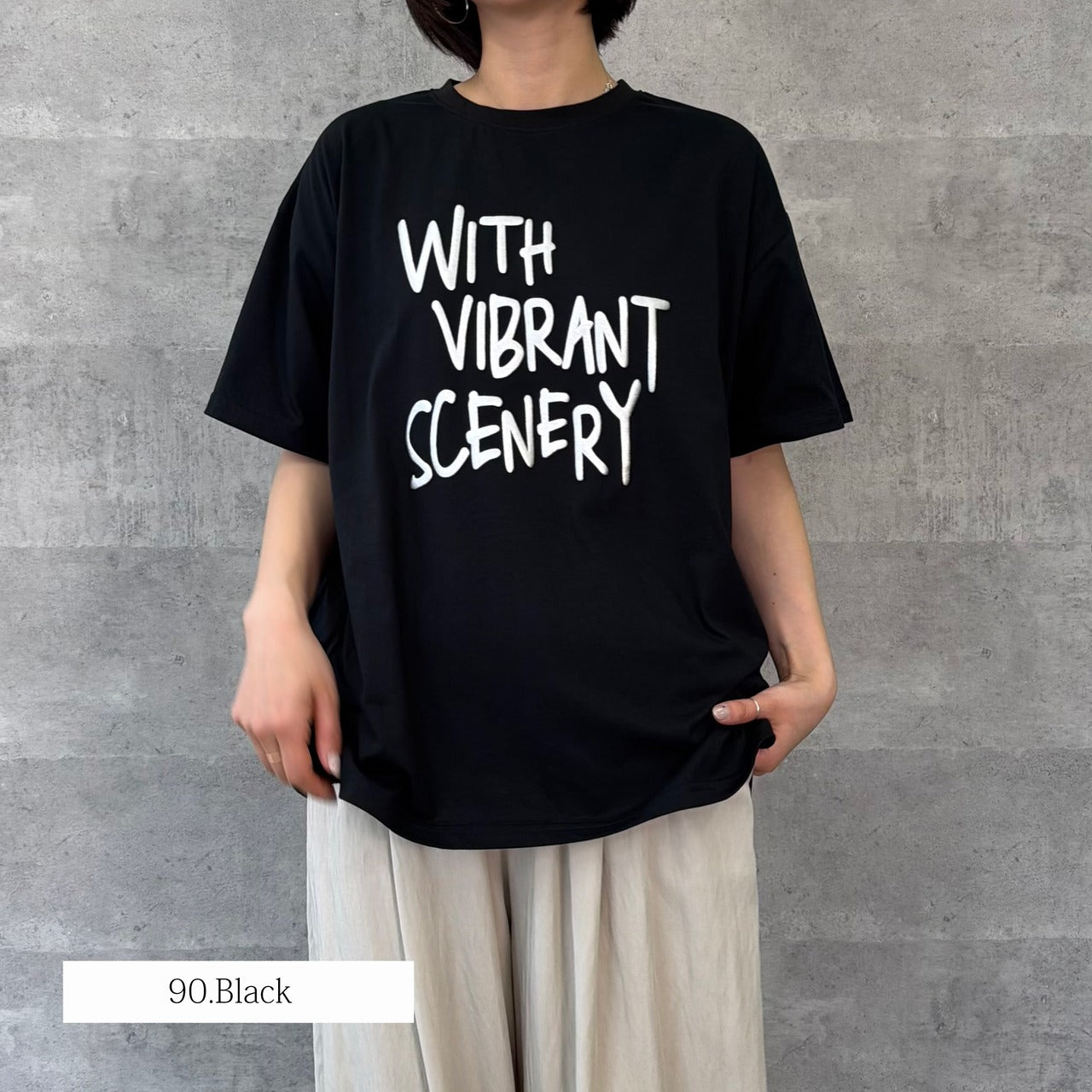 【Anna Kerry】箔プリントロゴルーズTシャツ/85261927