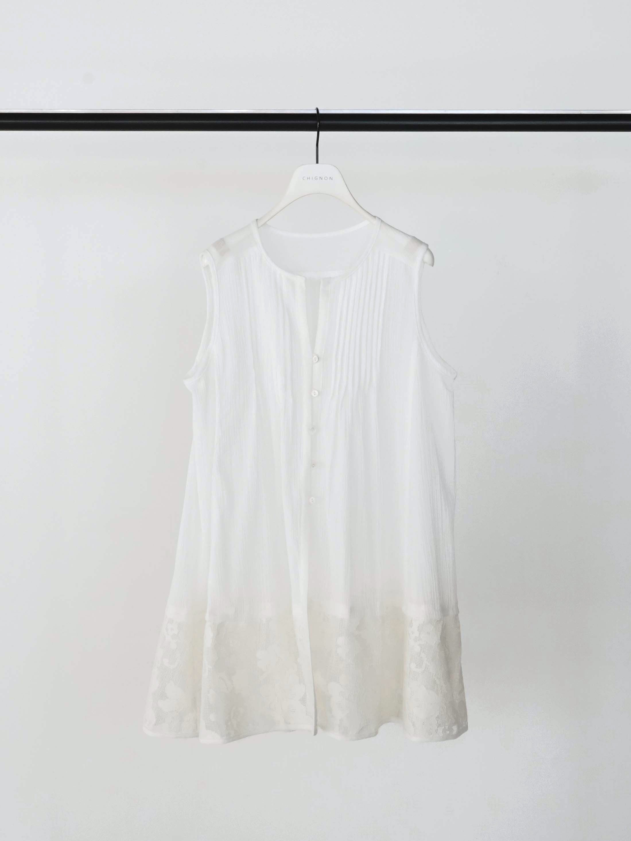 はるまき CHIGNON】シアーメッシュ×レースチュニックブラウス/1262-306KK