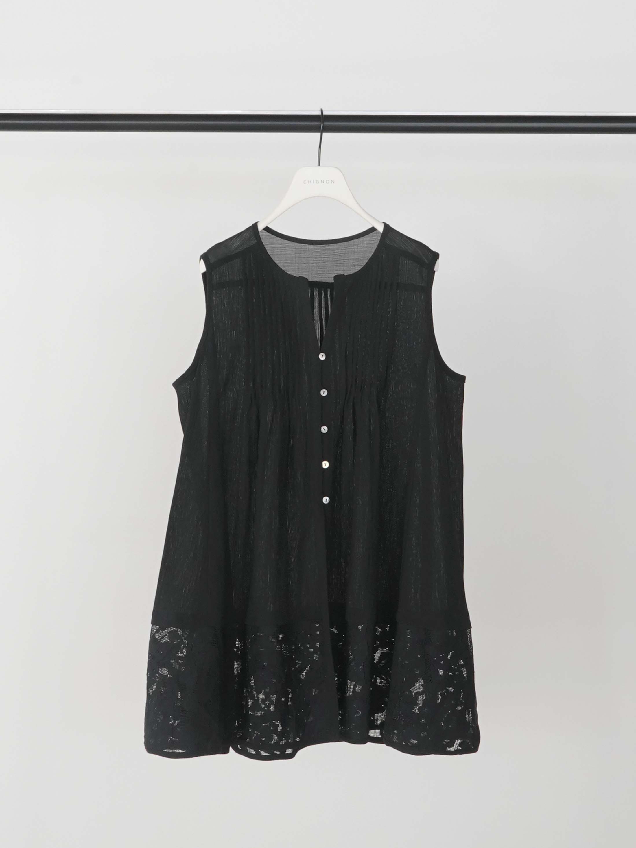 はるまき CHIGNON】シアーメッシュ×レースチュニックブラウス/1262-306KK