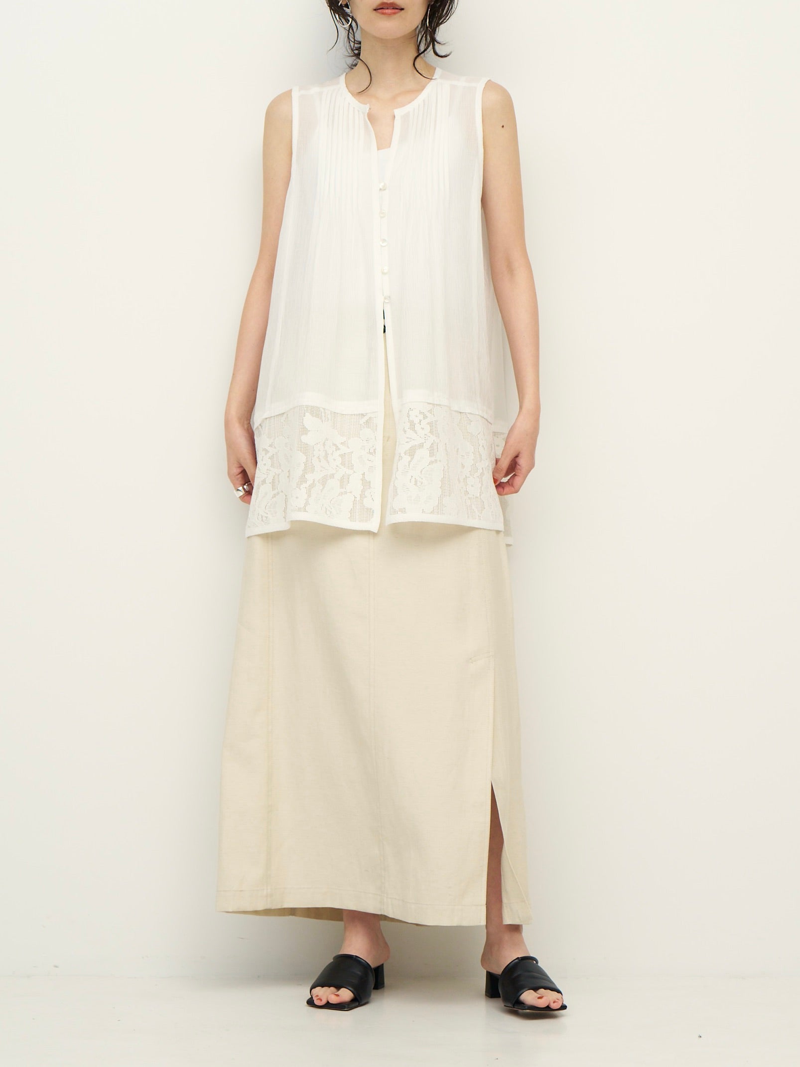 CHIGNON】シアーメッシュ×レースチュニックブラウス/1262-306KK