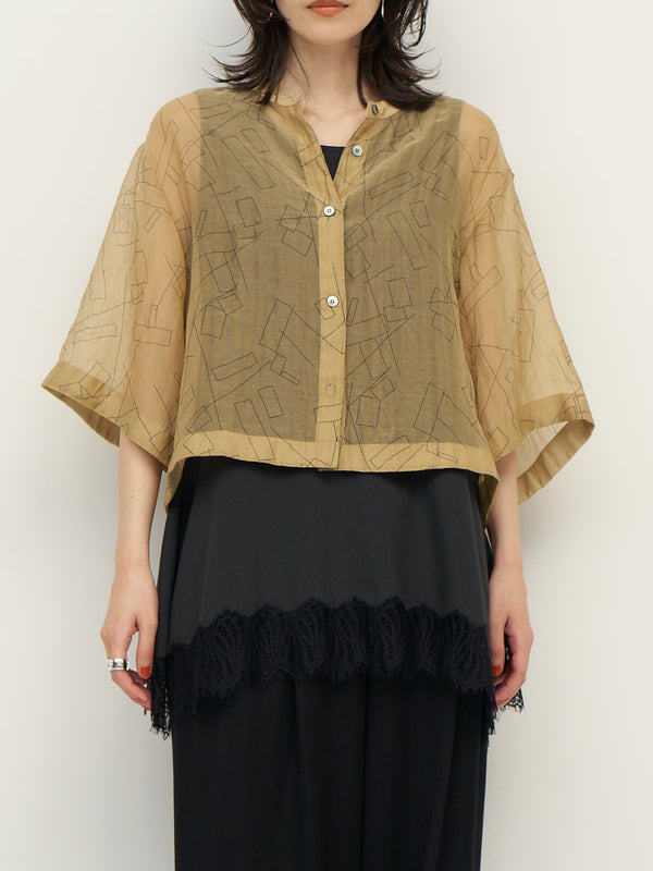 【CHIGNON】シアープリントハーフスリーブシャツ/1262-308KK