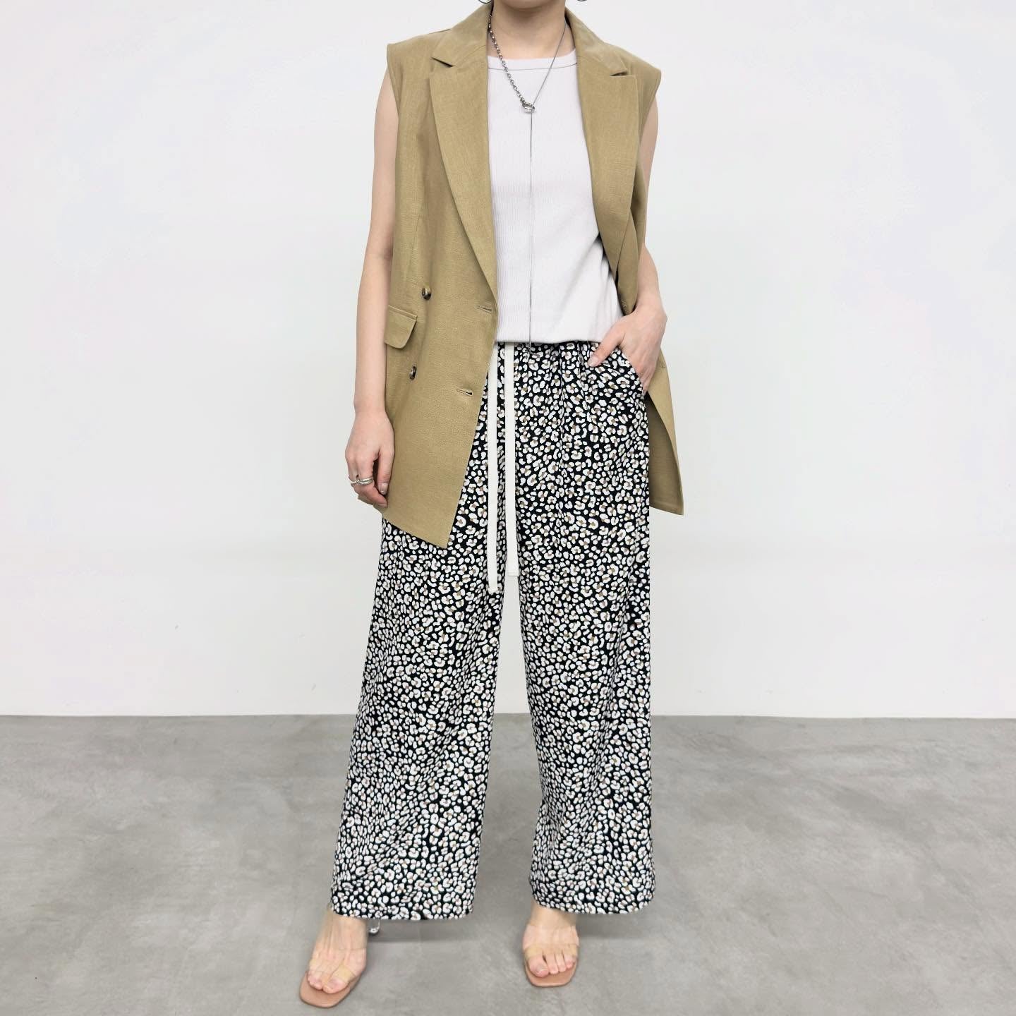 【NUS】レオパード柄イージーワイドパンツ/612-36029