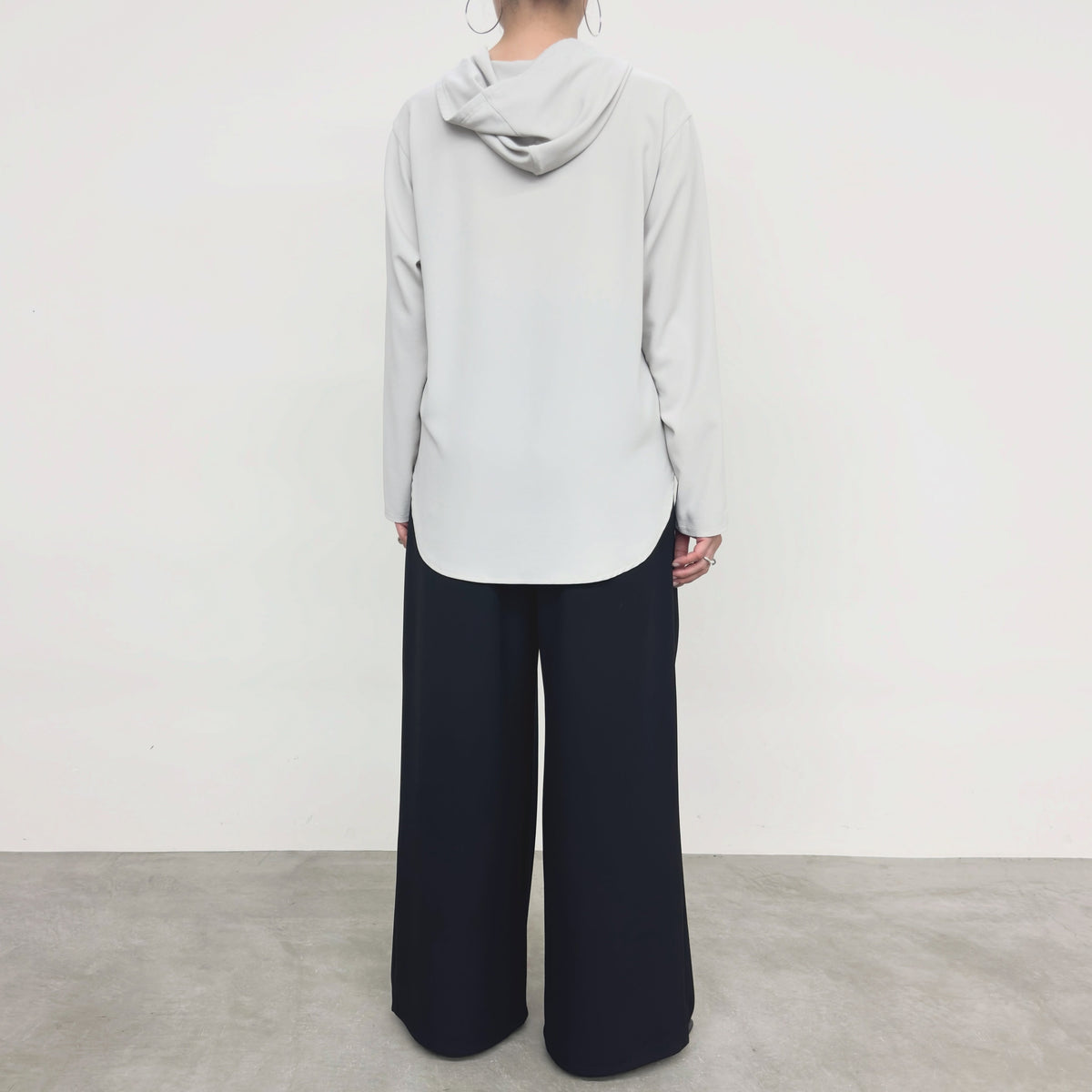 【NUS】ズル美ジョーゼットフーディーロンT/710-35007