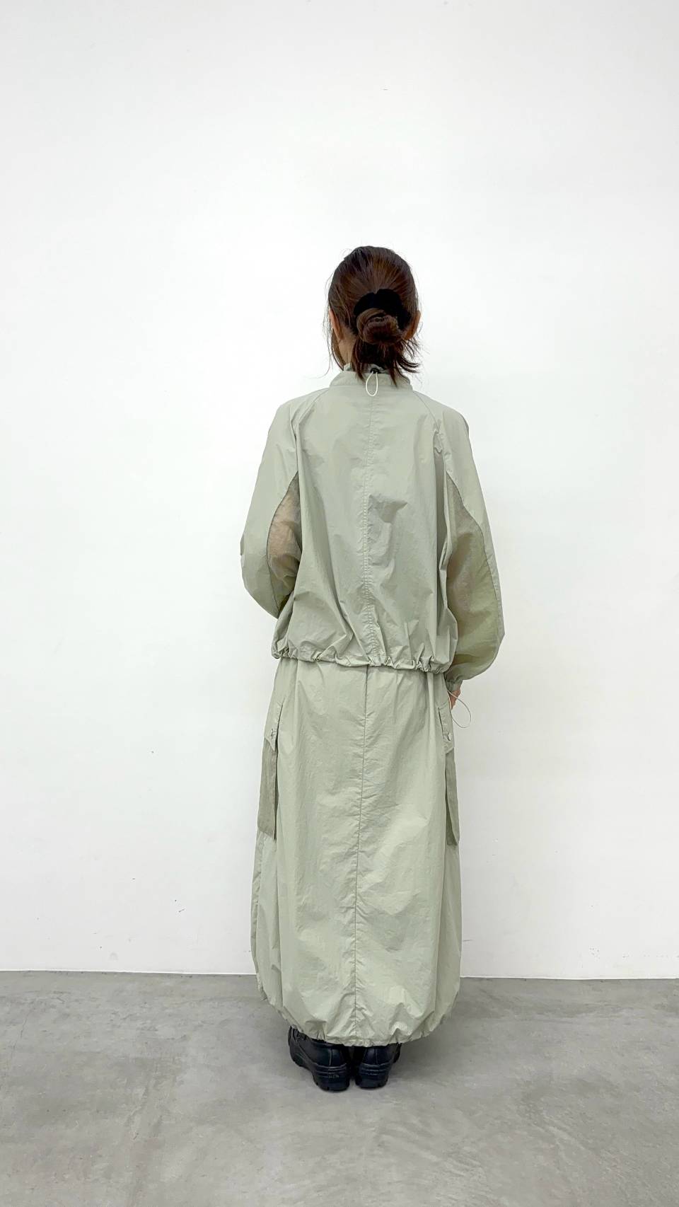 【CLOCHE】シアーメッシュ×ナイロンブルゾン/712-85614