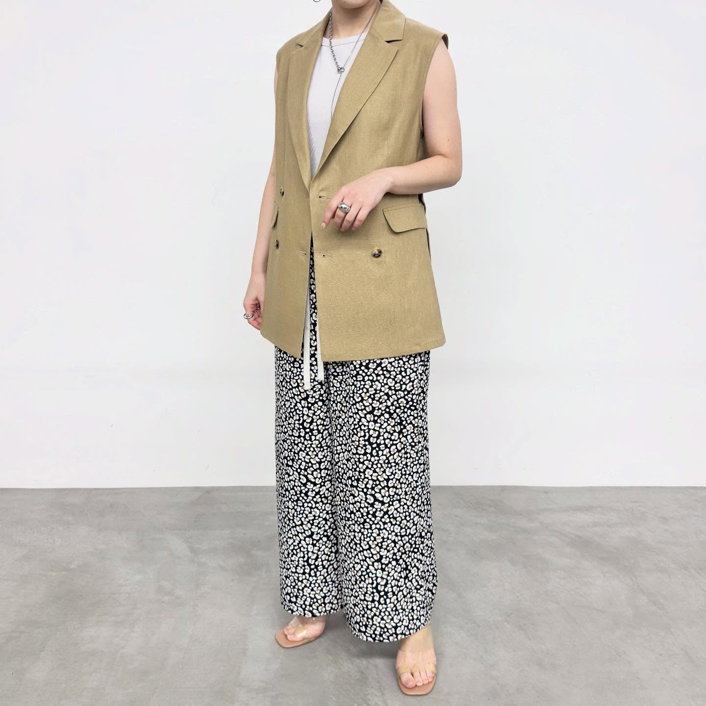 【NUS】レオパード柄イージーワイドパンツ/612-36029