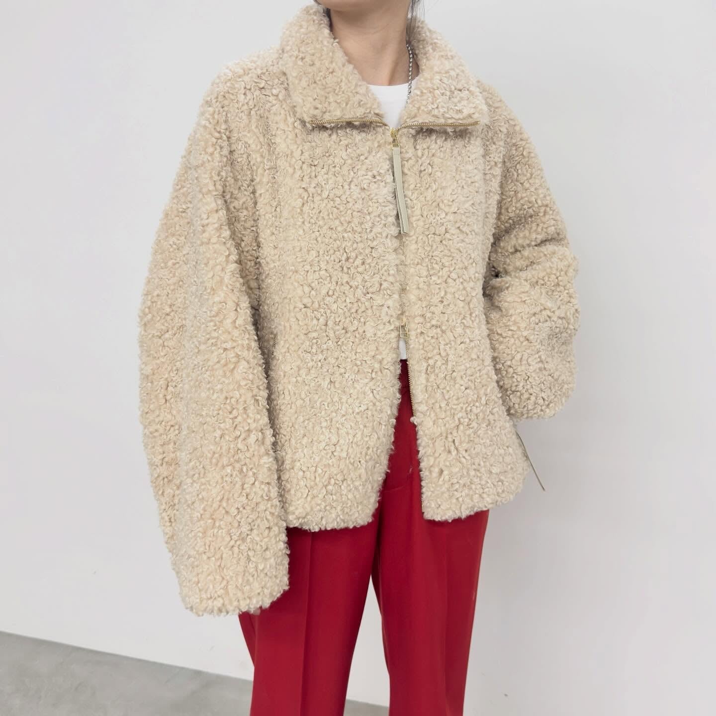 【NUS】ファインカールボアスタンドカラーブルゾン/662-34506