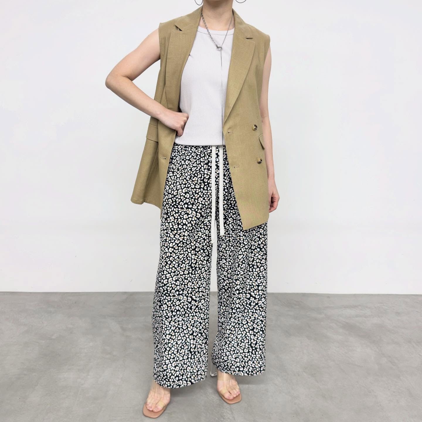 【NUS】レオパード柄イージーワイドパンツ/612-36029