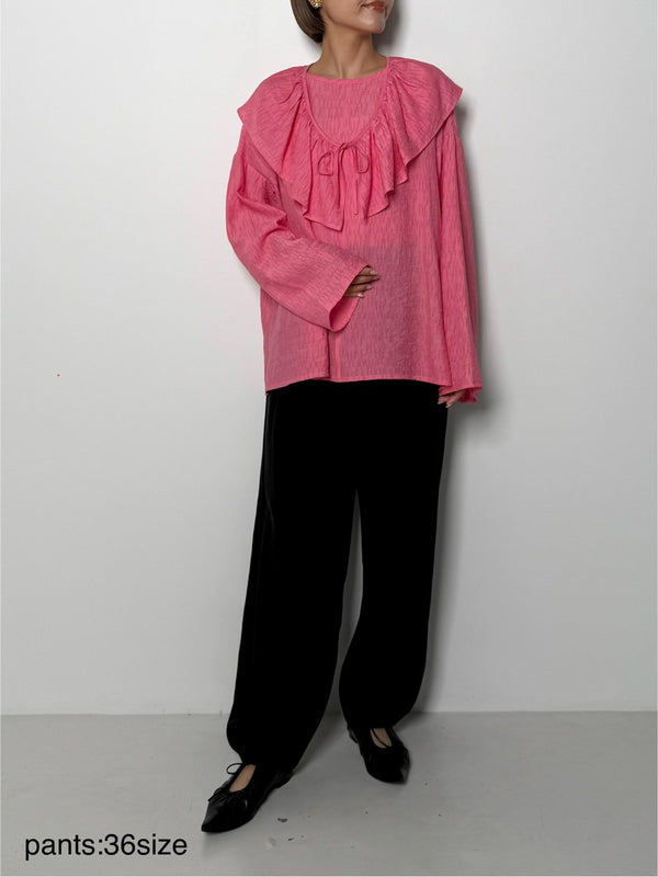 【CHIGNON】フリル衿付きシャツ/1556-428KK