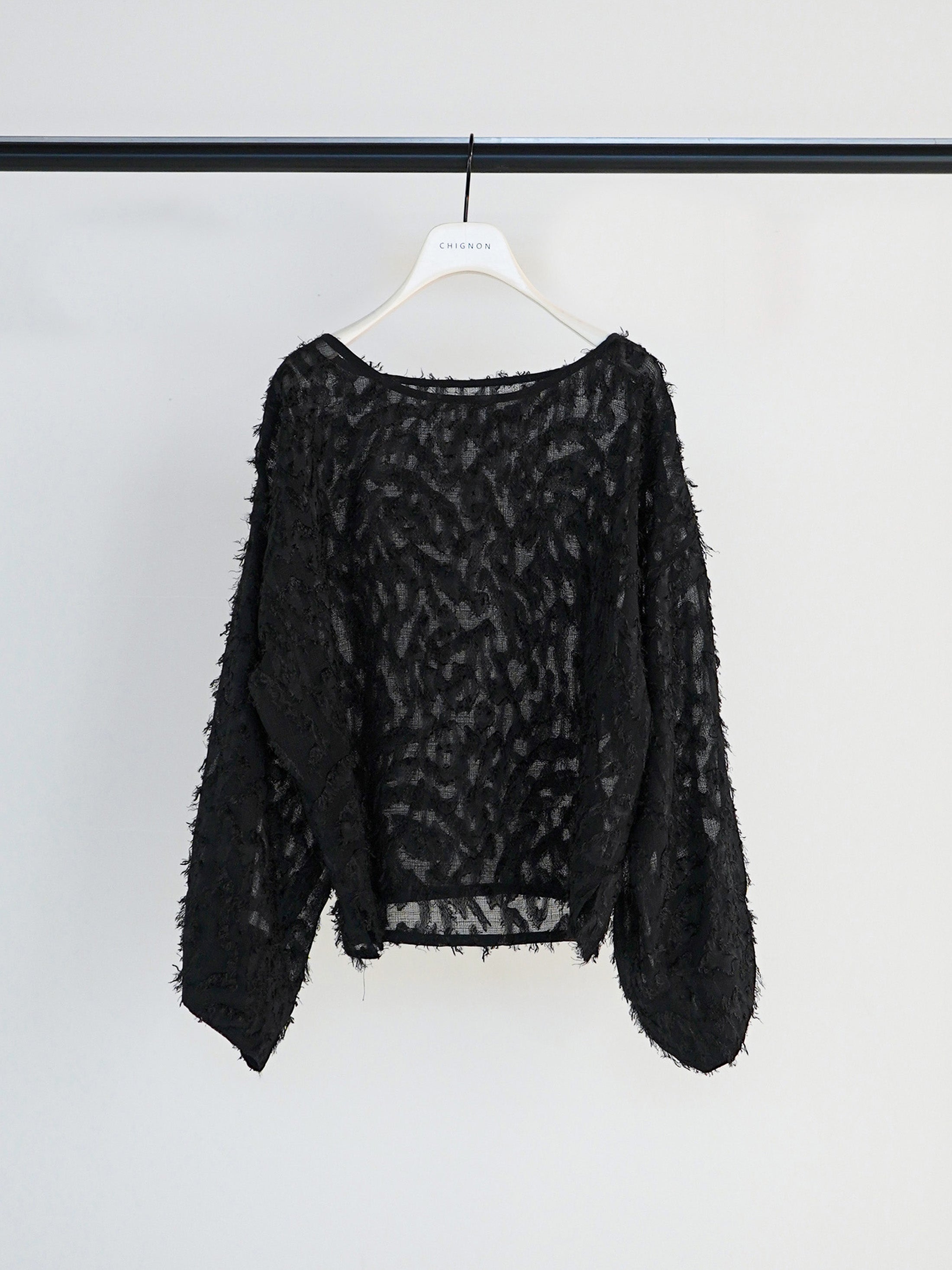 【CHIGNON】メッシュジャガードブラウス/1561-009KK