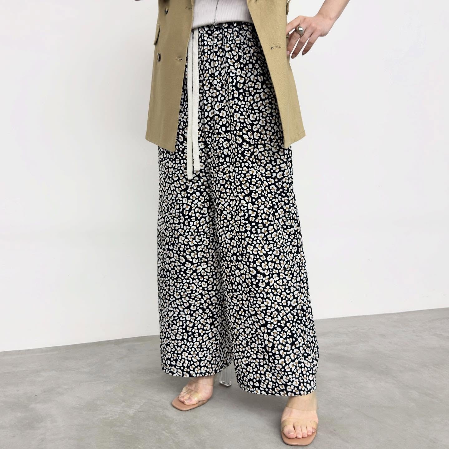 【NUS】レオパード柄イージーワイドパンツ/612-36029