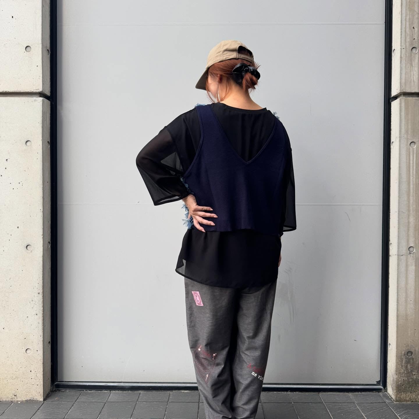 【QTUME】チュチュフリンジ2wayニットコンビベスト/612-25704