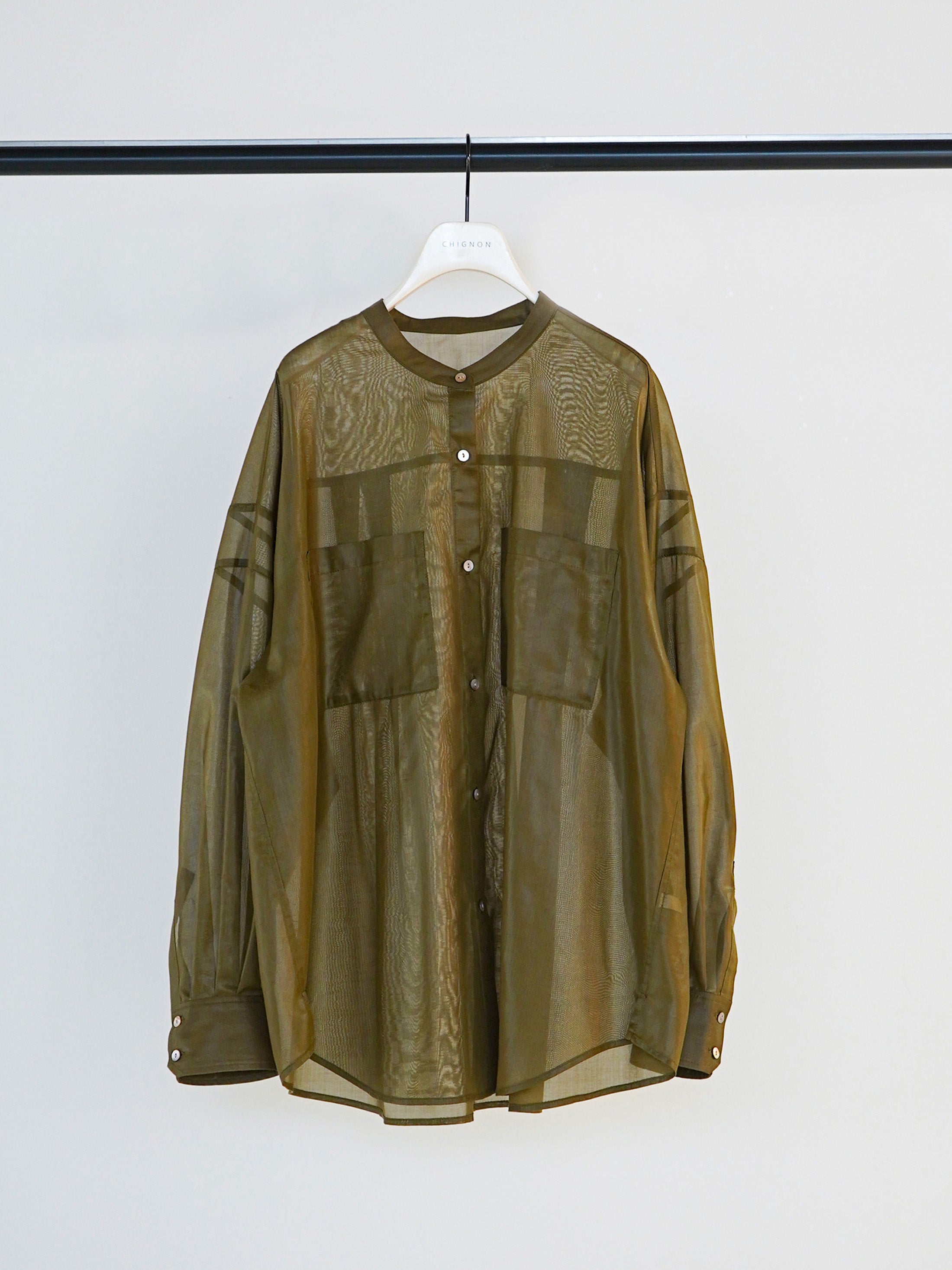 【CHIGNON】シアーチンツオーバーシャツ/1861-004KK