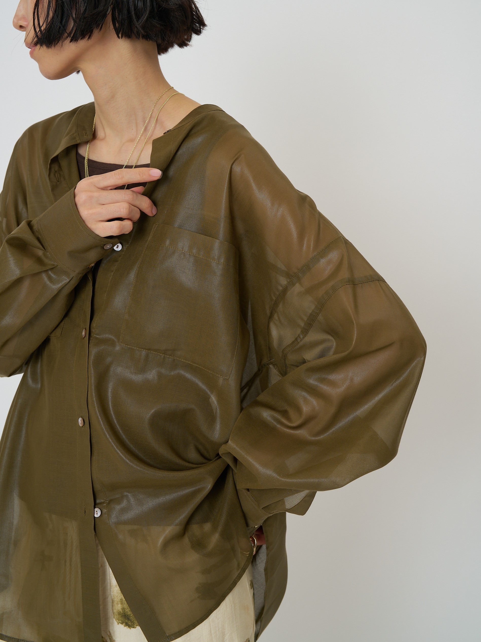 【CHIGNON】シアーチンツオーバーシャツ/1861-004KK