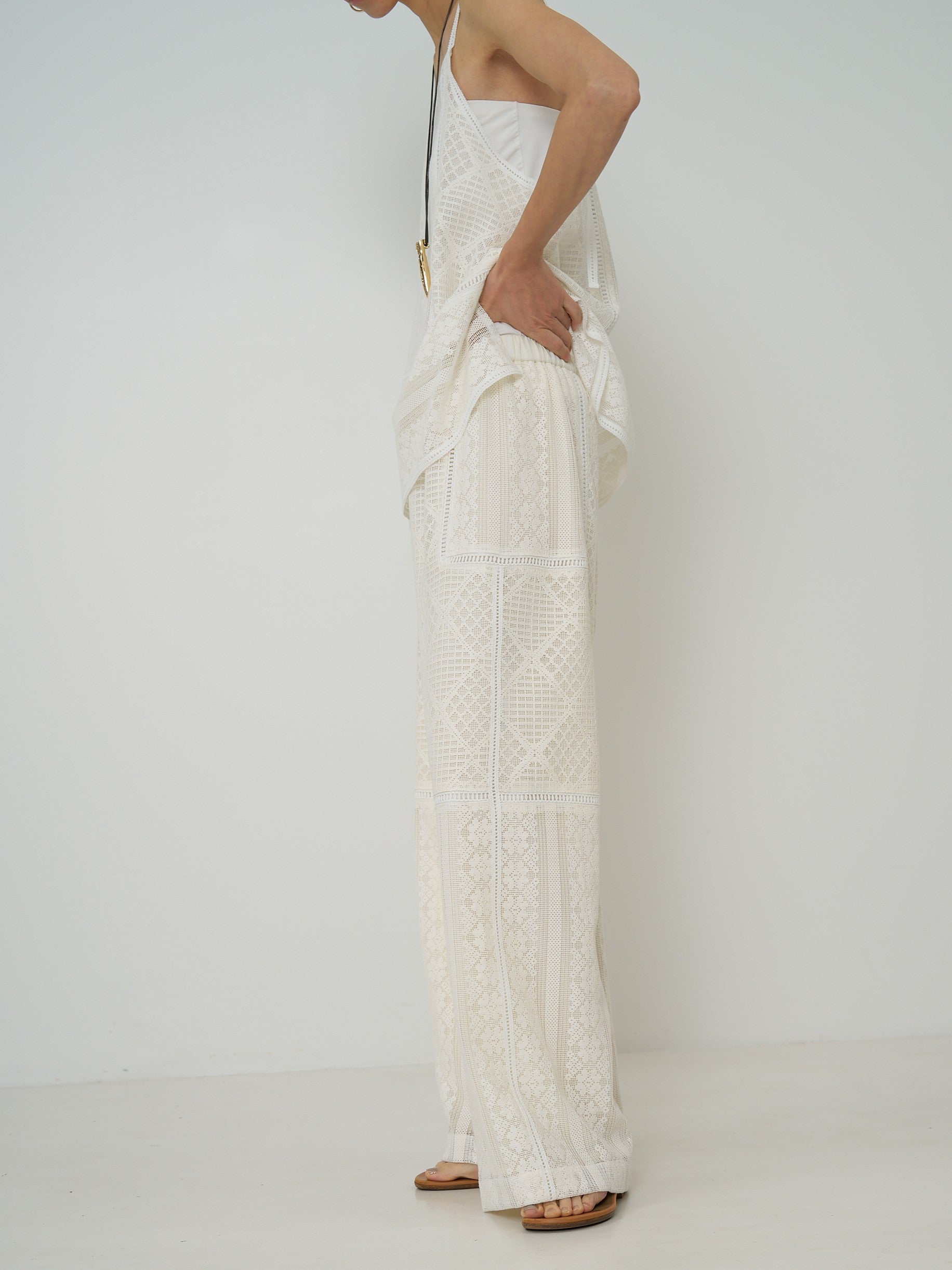 【CHIGNON】パッチワークレースキャミソール/1861-050BZ