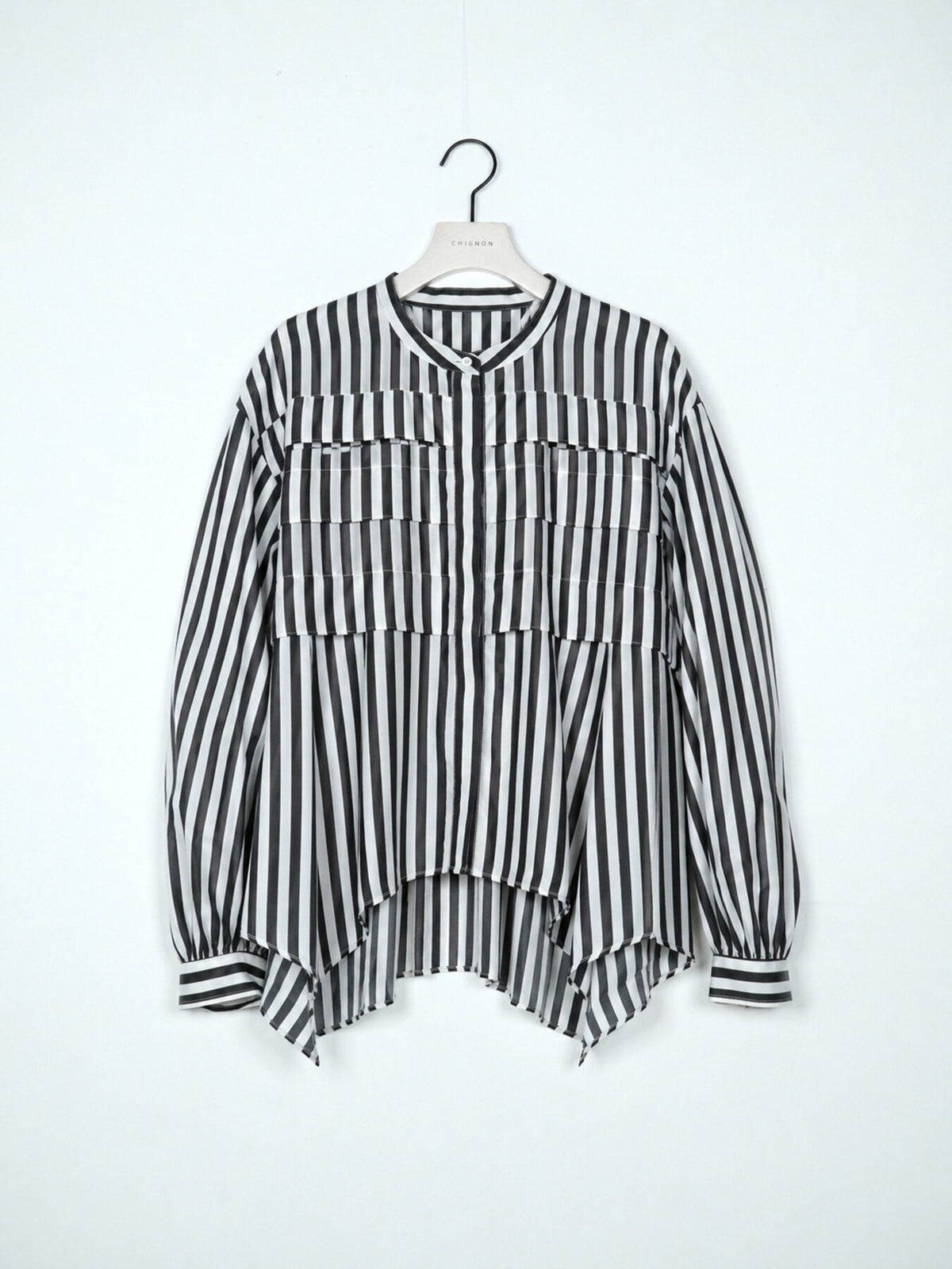 【CHIGNON】ストライプイレヘムシャツ/1866-620MK