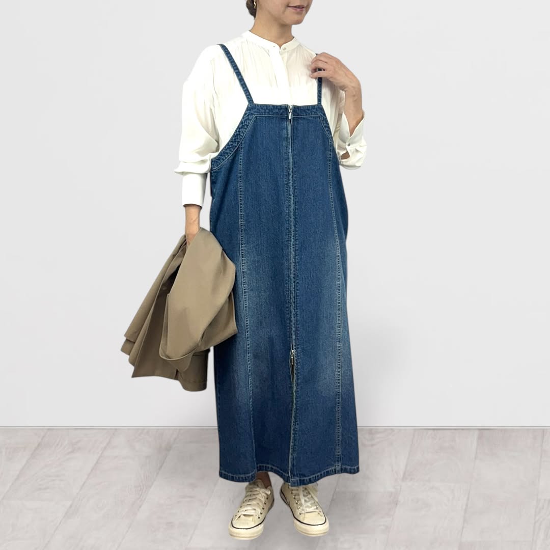 【QTUME】8.0ONZフロントジップキャミドレス/612-21002