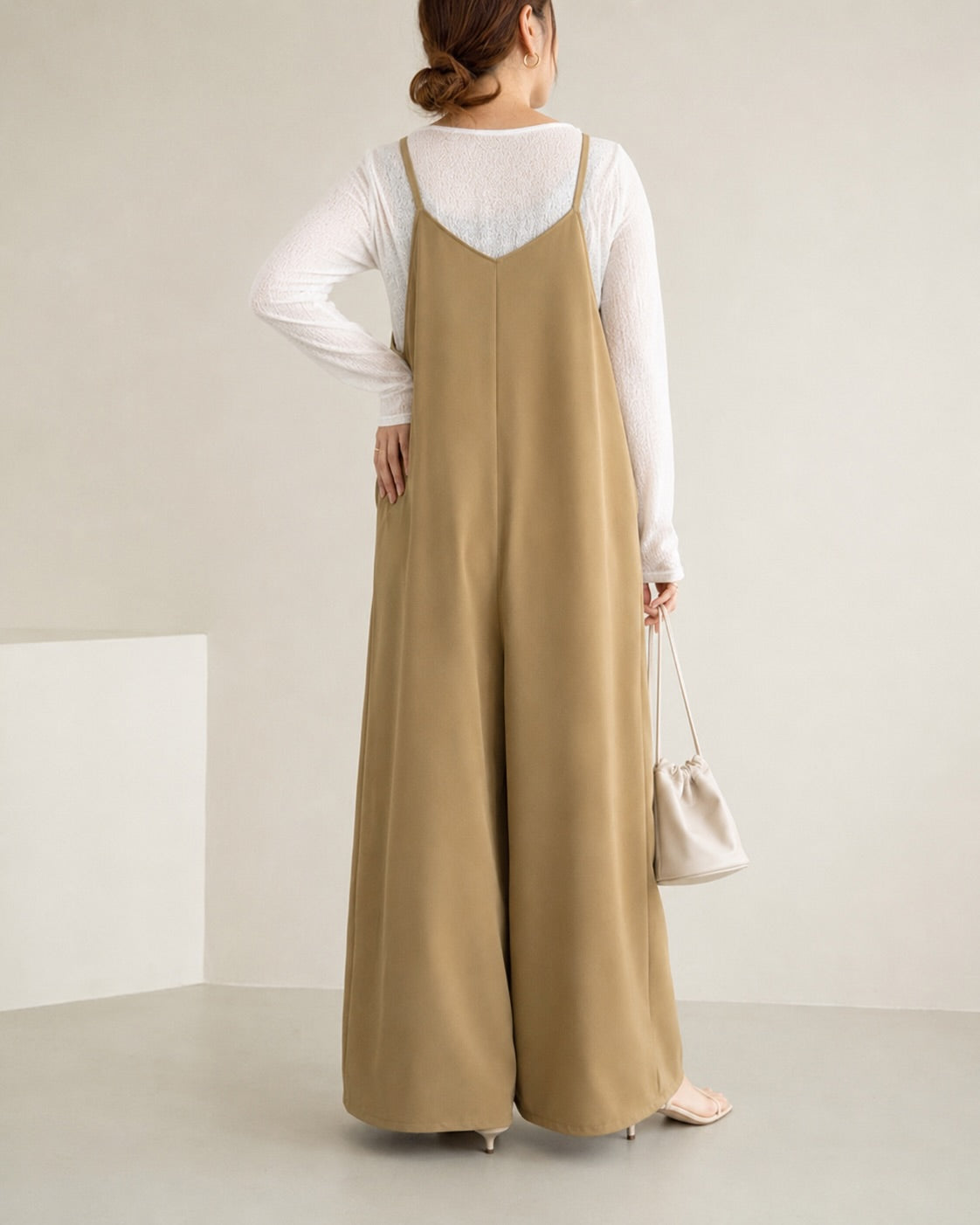 【QTUME】ジョーゼット2WAYサロペット/712-21001