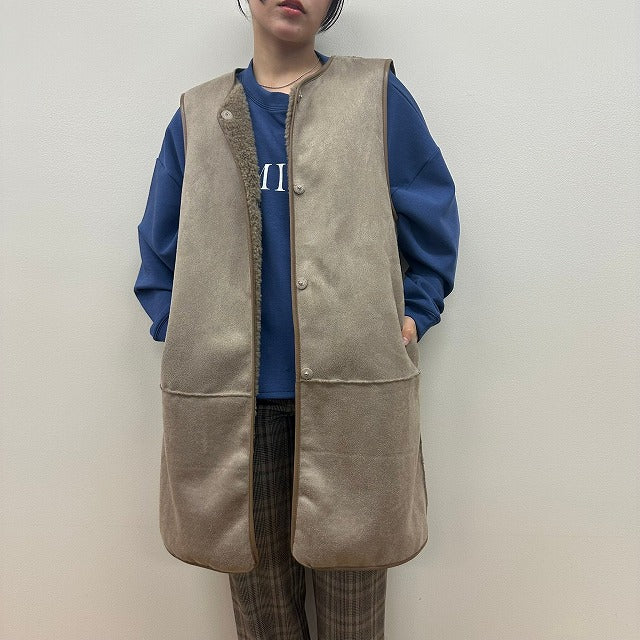 【C'EST MOI】フェイクムートンベストリバーシブル/20256603