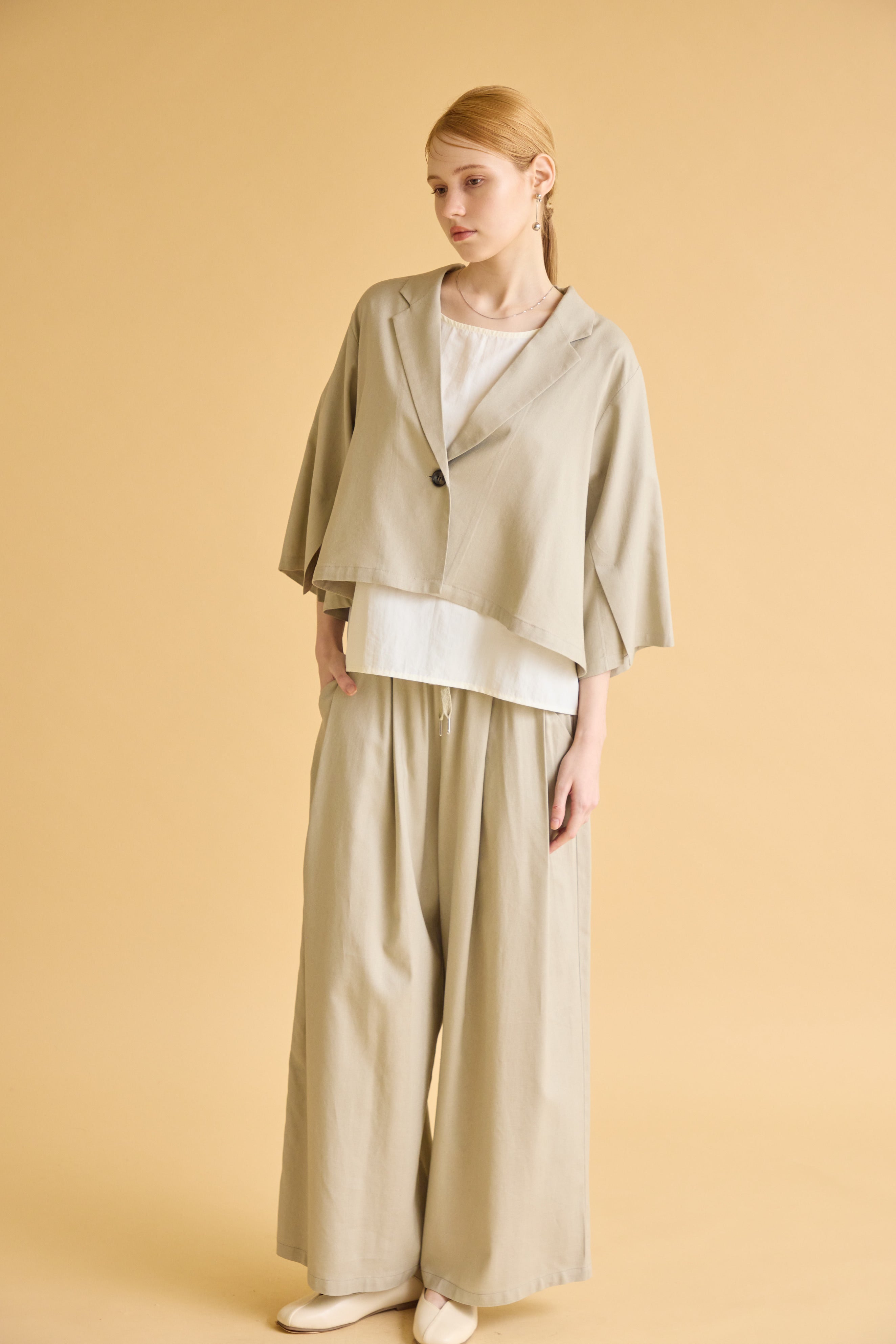 【SUGAR ROSE】ストレッチリネンワイドパンツ/269105