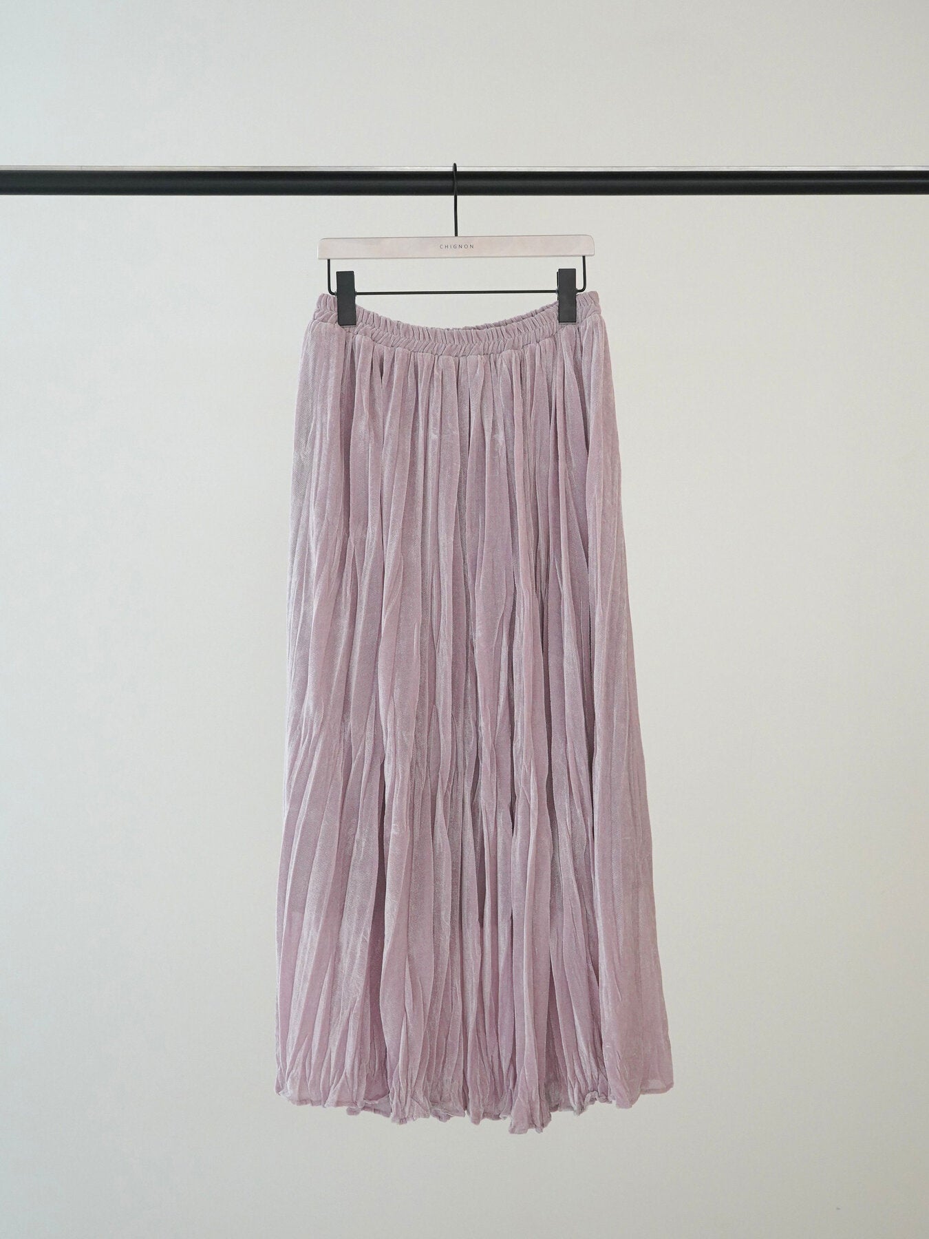 【CHIGNON】ベロアメッシュシャドウプリーツスカート/2265-382NH