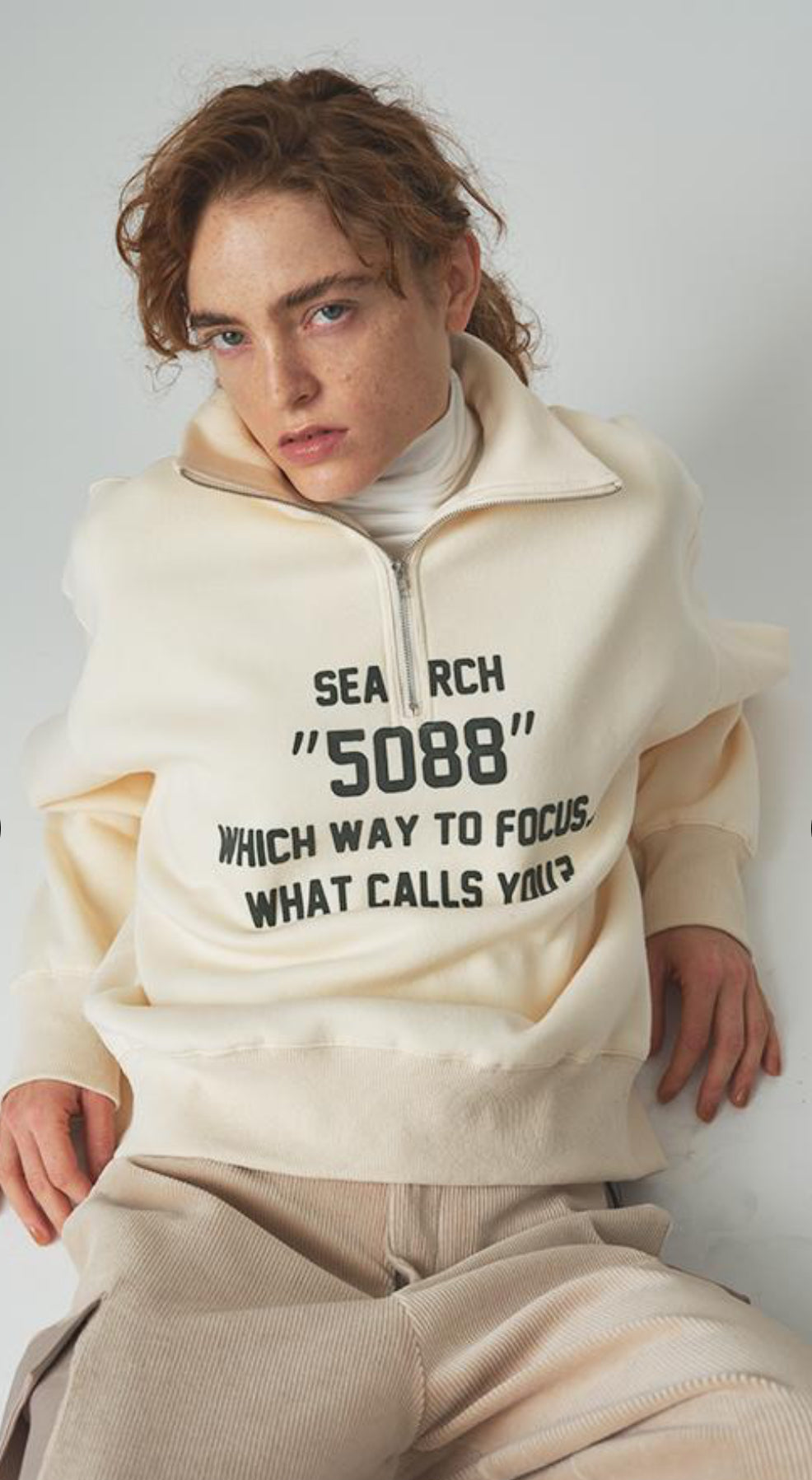 【ANGELINA】裏起毛ハーフジップ　25233-1717E