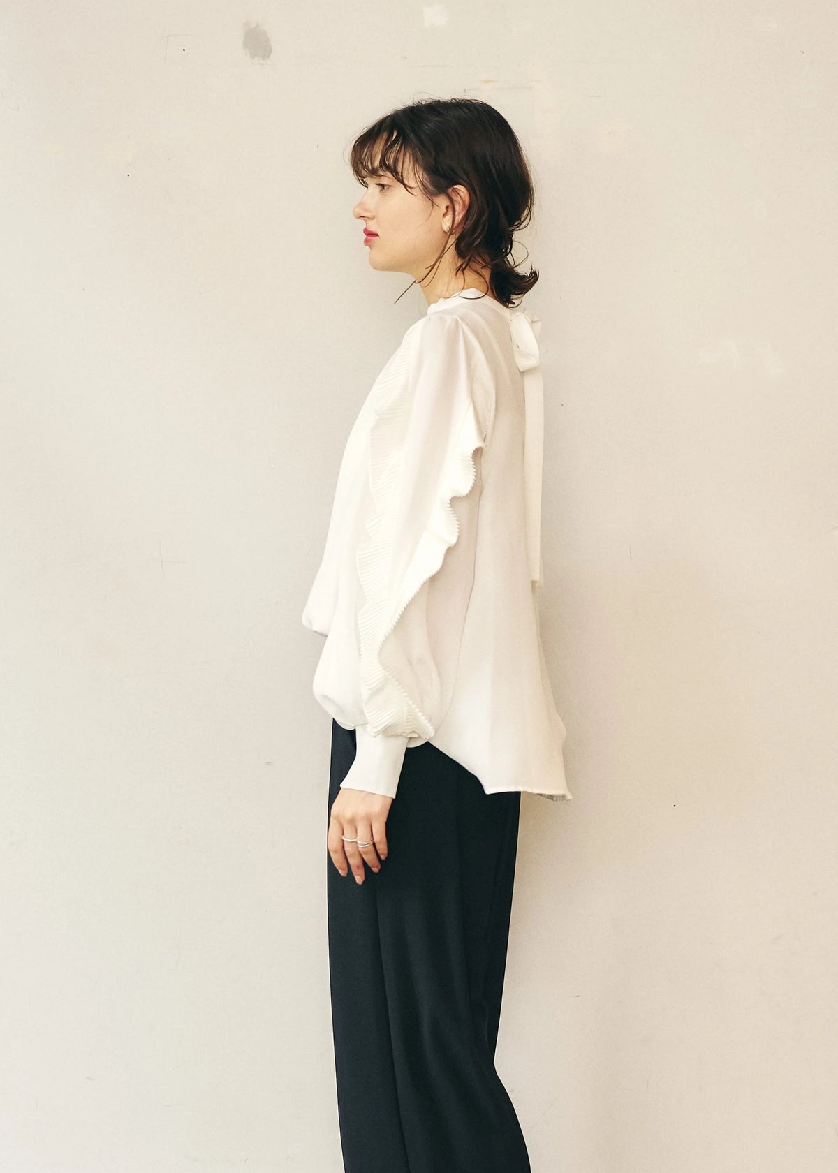 【再入荷予約】【anana】袖プリーツデザインジョーゼットブラウス/a051-033