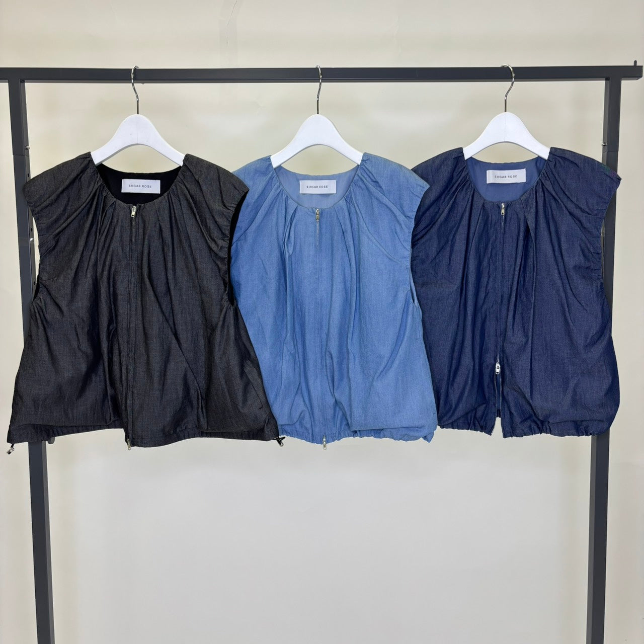 【SUGAR ROSE】ギャザードロストジップベスト/266130