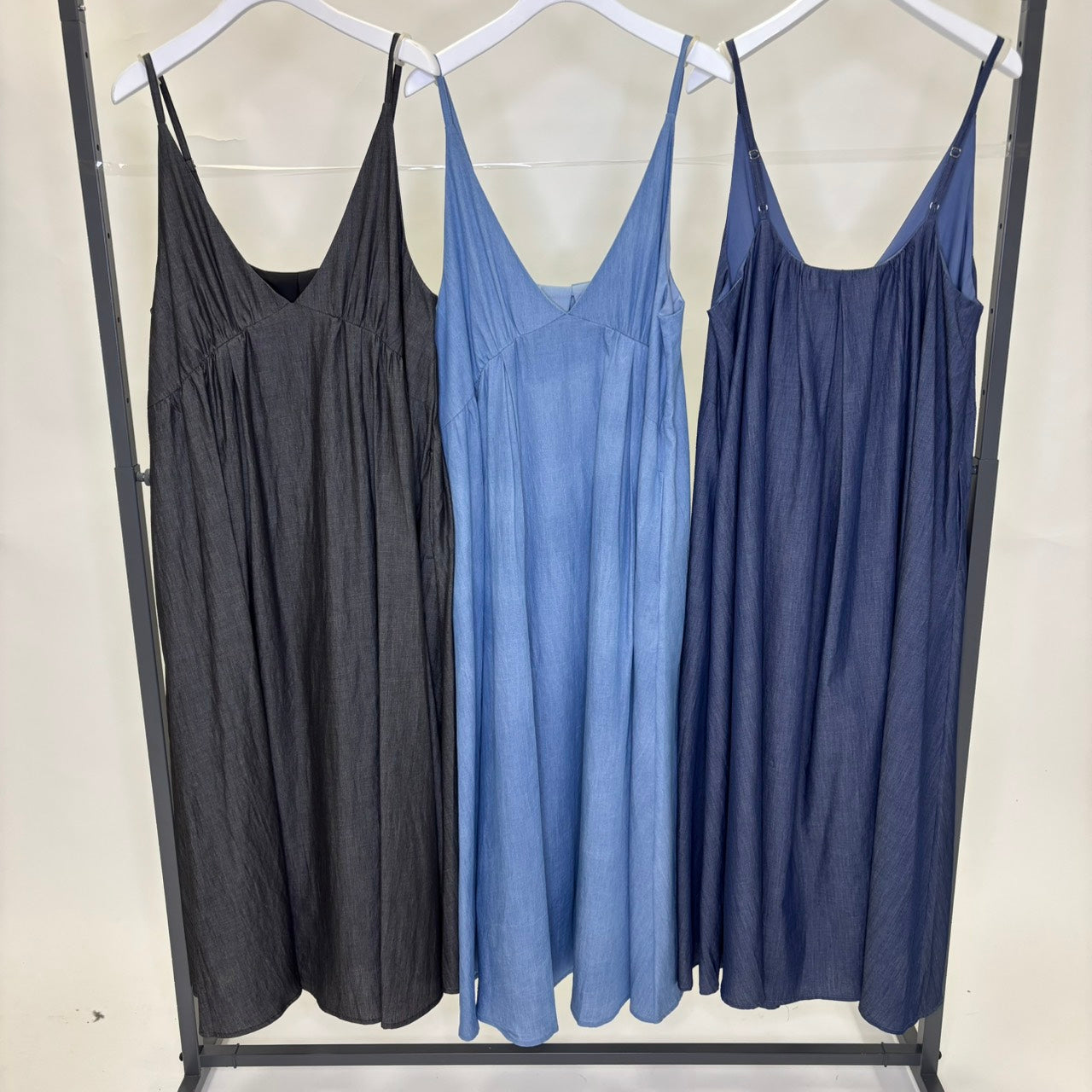 【SUGAR ROSE】ギャザーデニムキャミドレス/266131