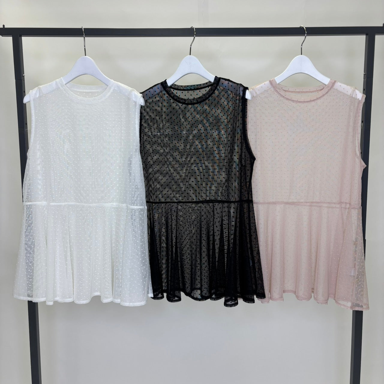 【SUGAR ROSE】ドットチュールノースリチュニック/269150