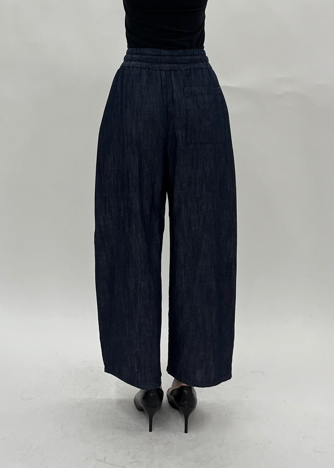 【PASSIONE】麻混サイドタックデニムパンツ/26610