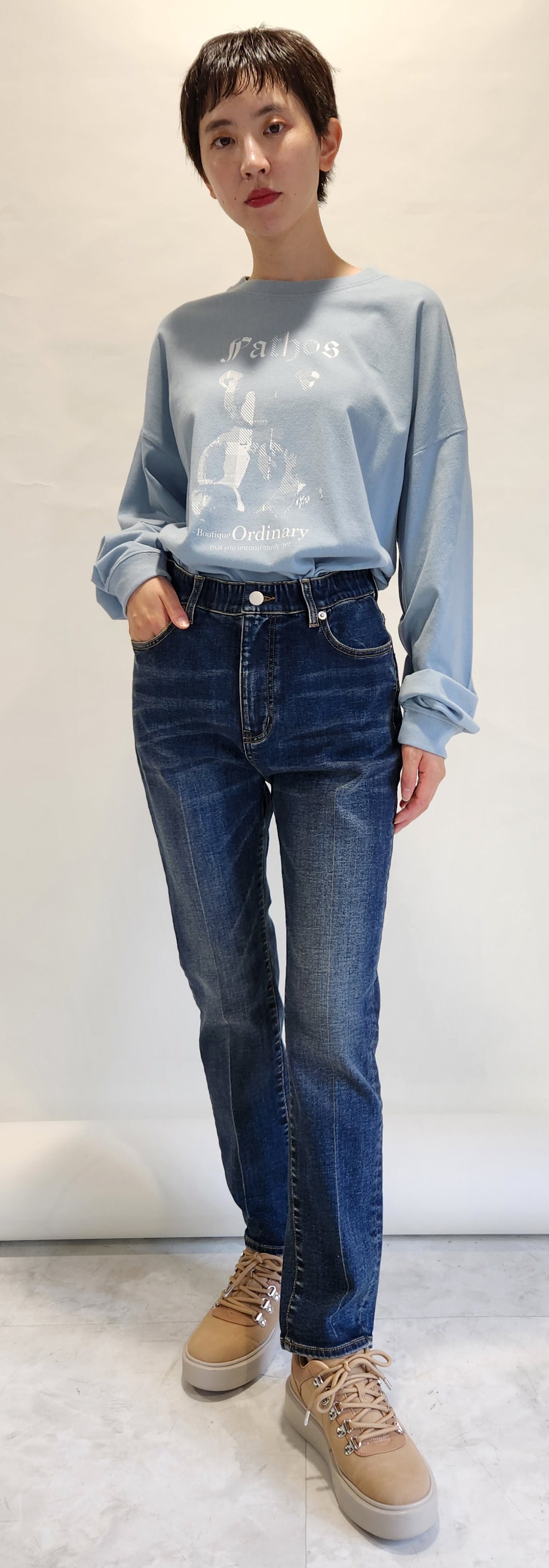 【Ordinary】バックスリットテーパードデニムパンツ/BO25-314P