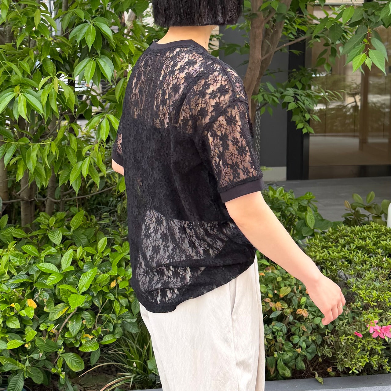 【Anna Kerry】レースプリントTシャツ/85262905