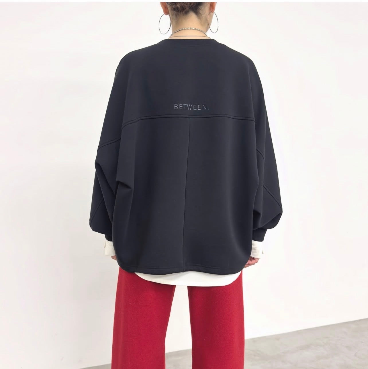 【NUS】クリーンボンディングライクジャージ バック刺繍ドルマンデザイントップス/652-35557