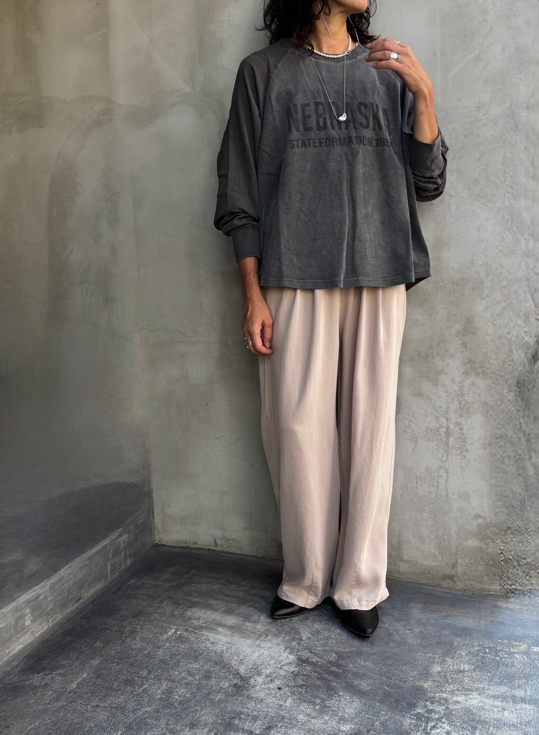 【flamingo firm】袖シアーロンT/150310