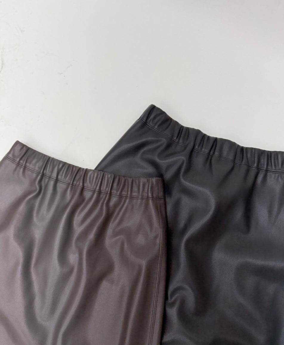 【cafune】エコレザーバックフレアスカート/545620