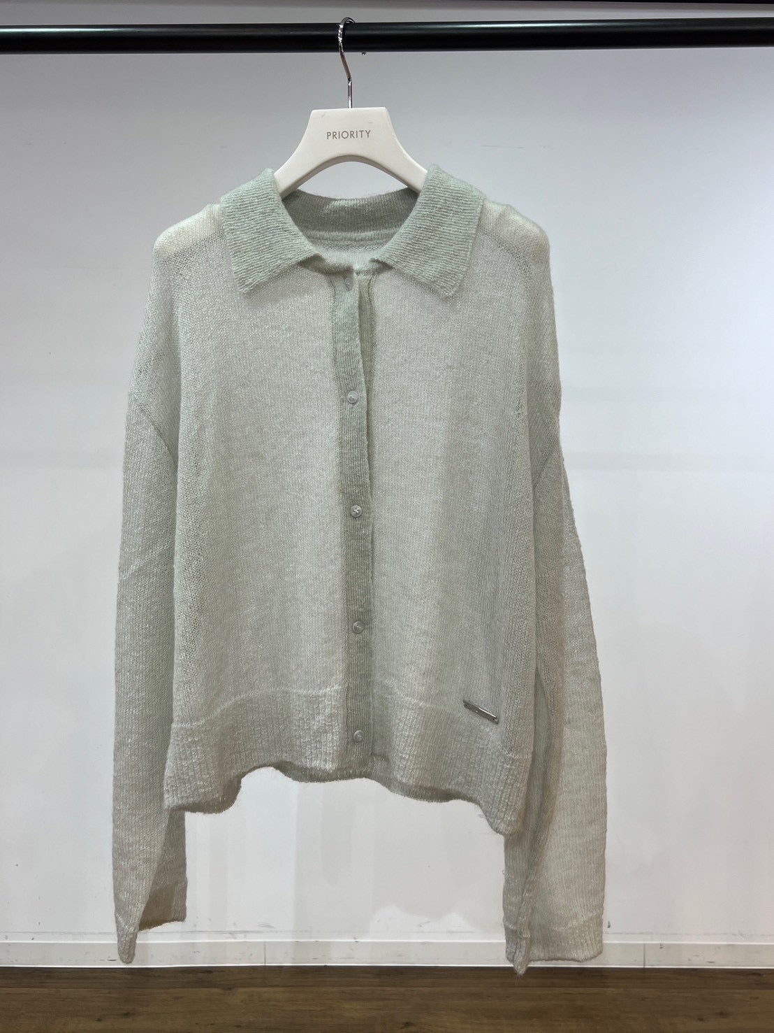 【PRIORITY】キッドモヘア衿付カーディガン/P66116KR