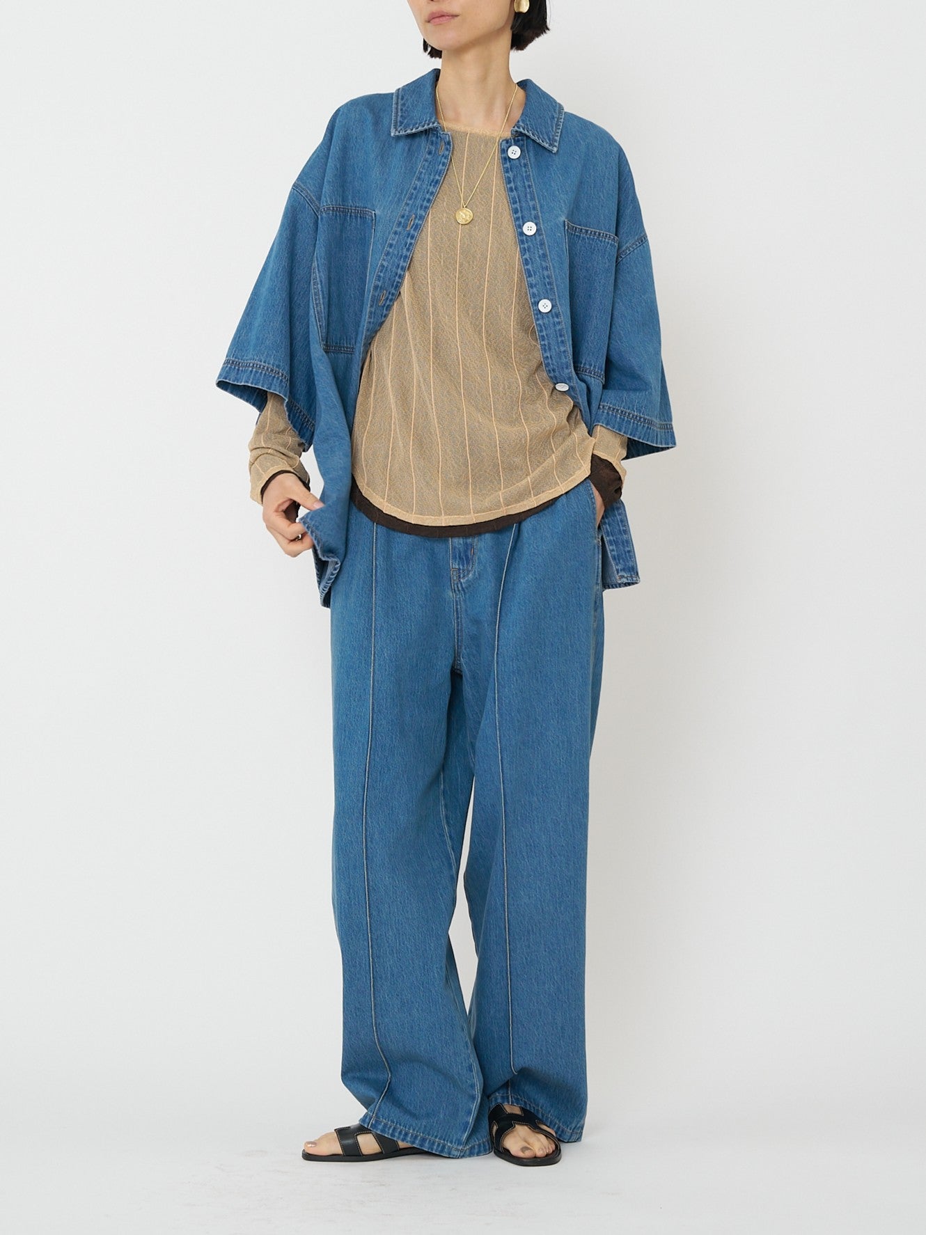 【CHIGNON】センターステッチデニムパンツ/3861-042BT