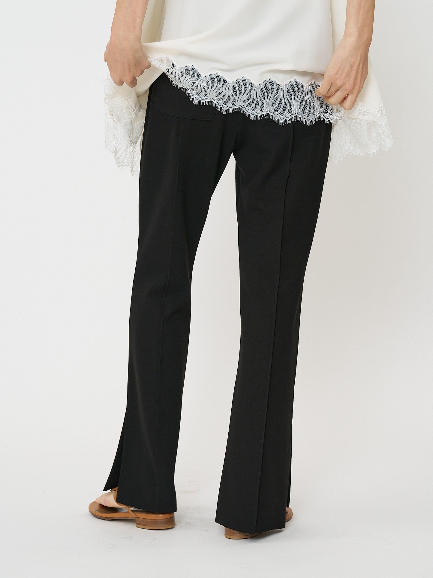 【CHIGNON】ソフトリブフレアパンツ/3861-069GL