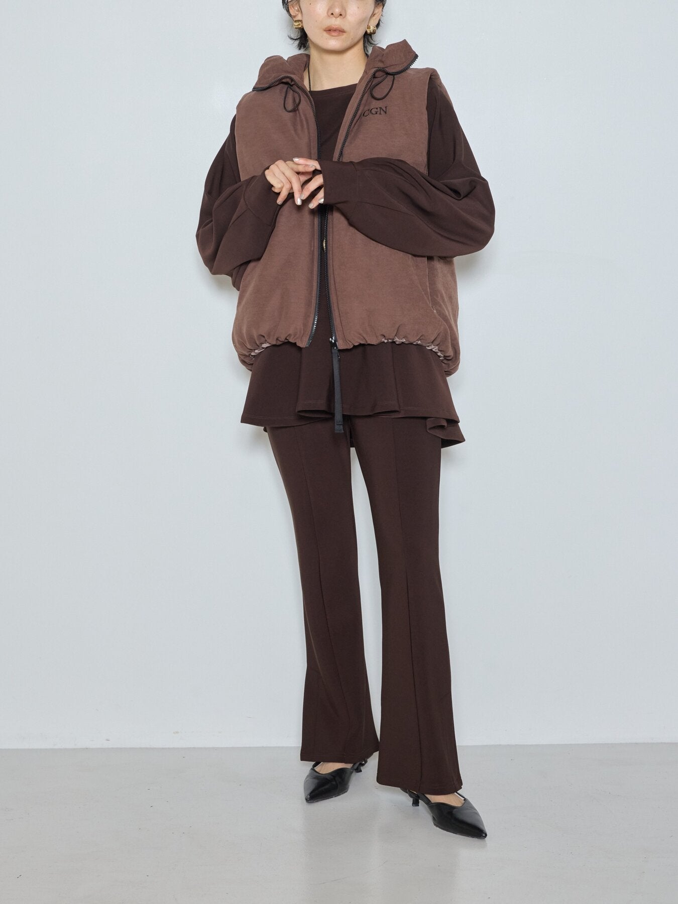 【CHIGNON】ブラッシュドフレアパンツ/3865-387GL