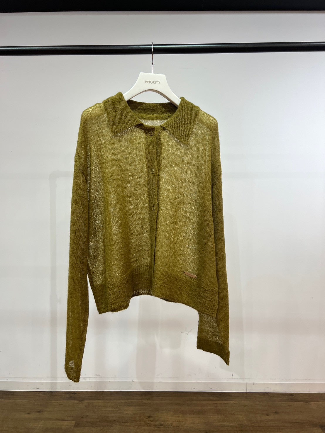 【PRIORITY】キッドモヘア衿付カーディガン/P66116KR