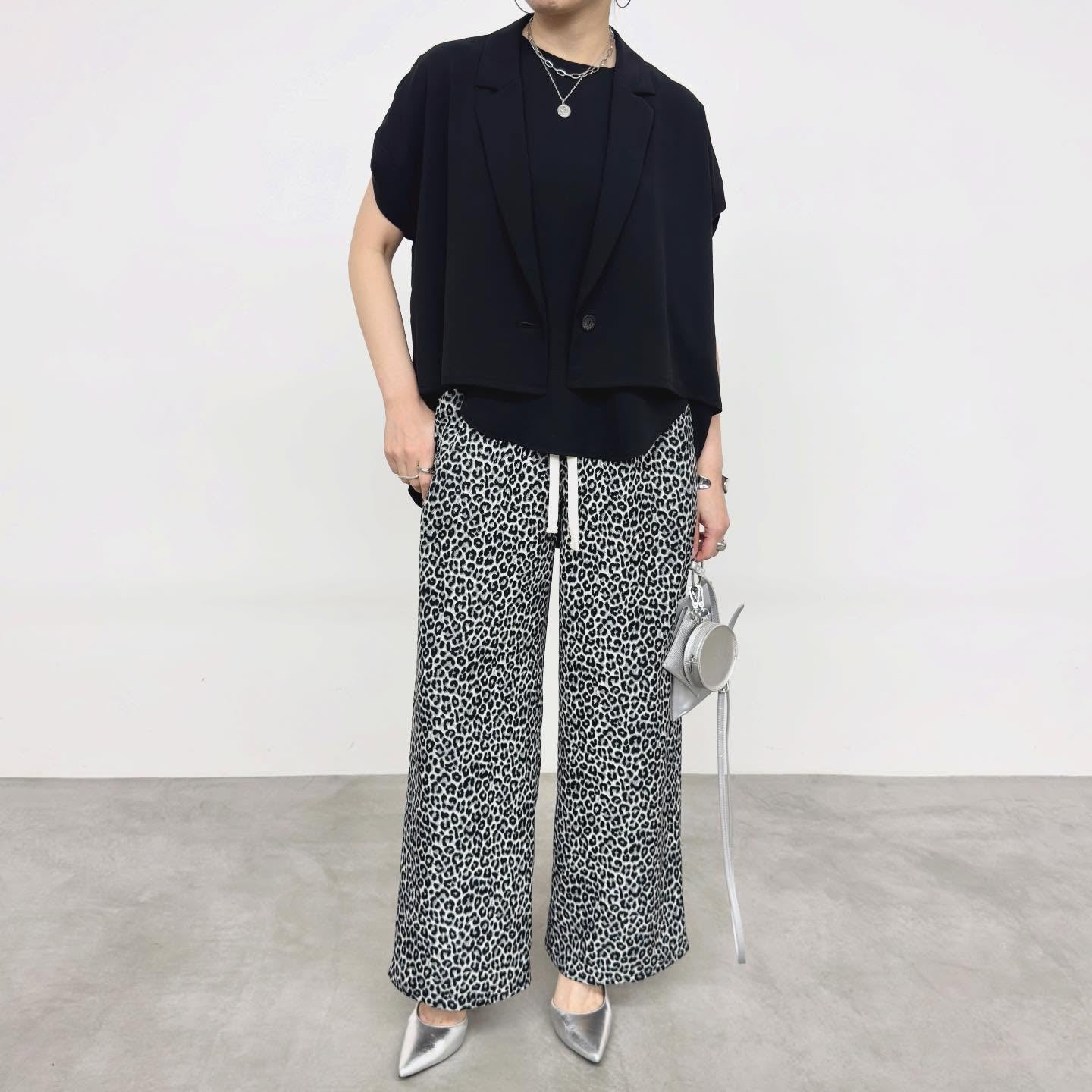 【NUS】レオパード柄イージーワイドパンツ/612-36029