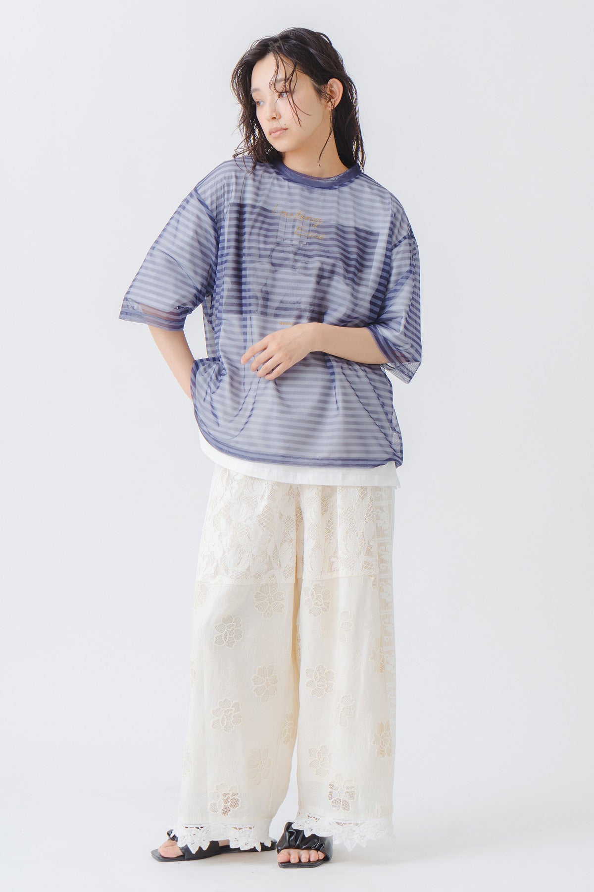 【WHYTO.】シアーボーダーT/WHT27HCS4034