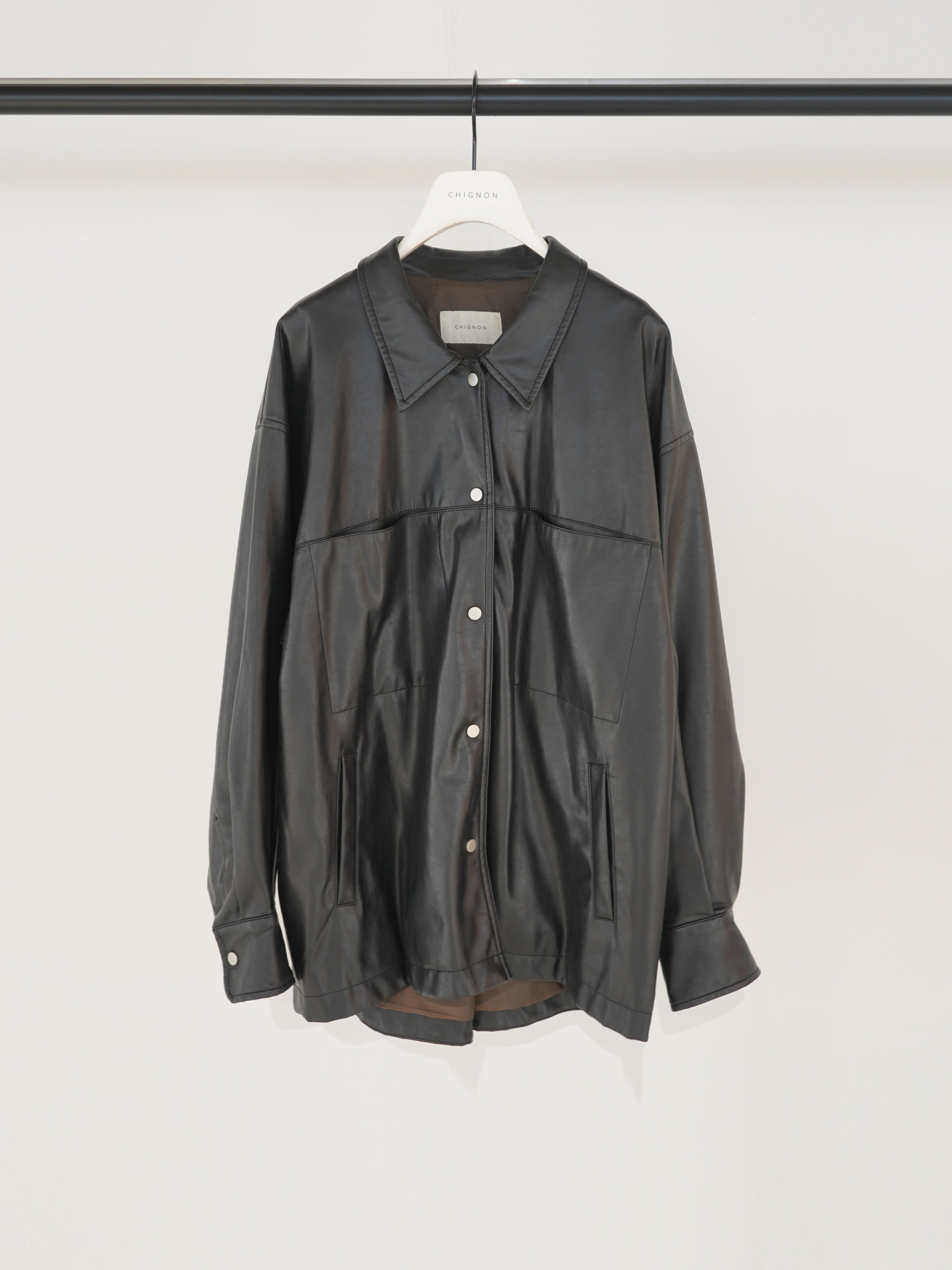 【CHIGNON】フェイクレザージャケット/4156-552KK