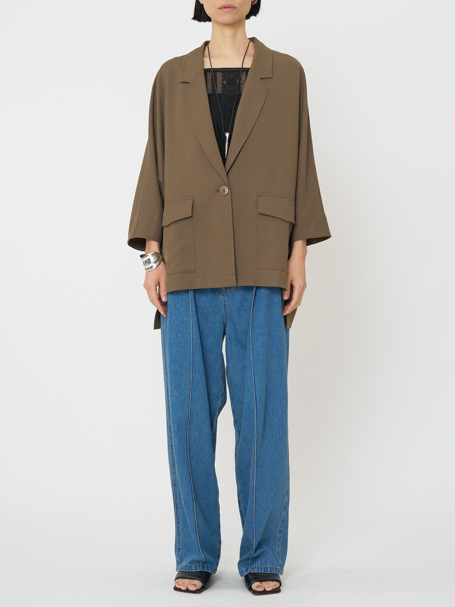 【CHIGNON】サマーメッシュ麻混ドルマンジャケット/4561-027BZ