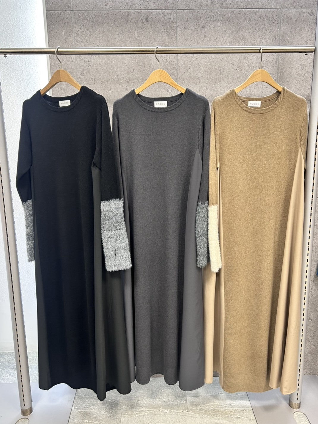 【ROSIEE】袖シャギー布帛切替ワンピース/R791217