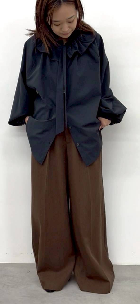 【CLOCHE】フリル襟長袖ブラウス/610-85013