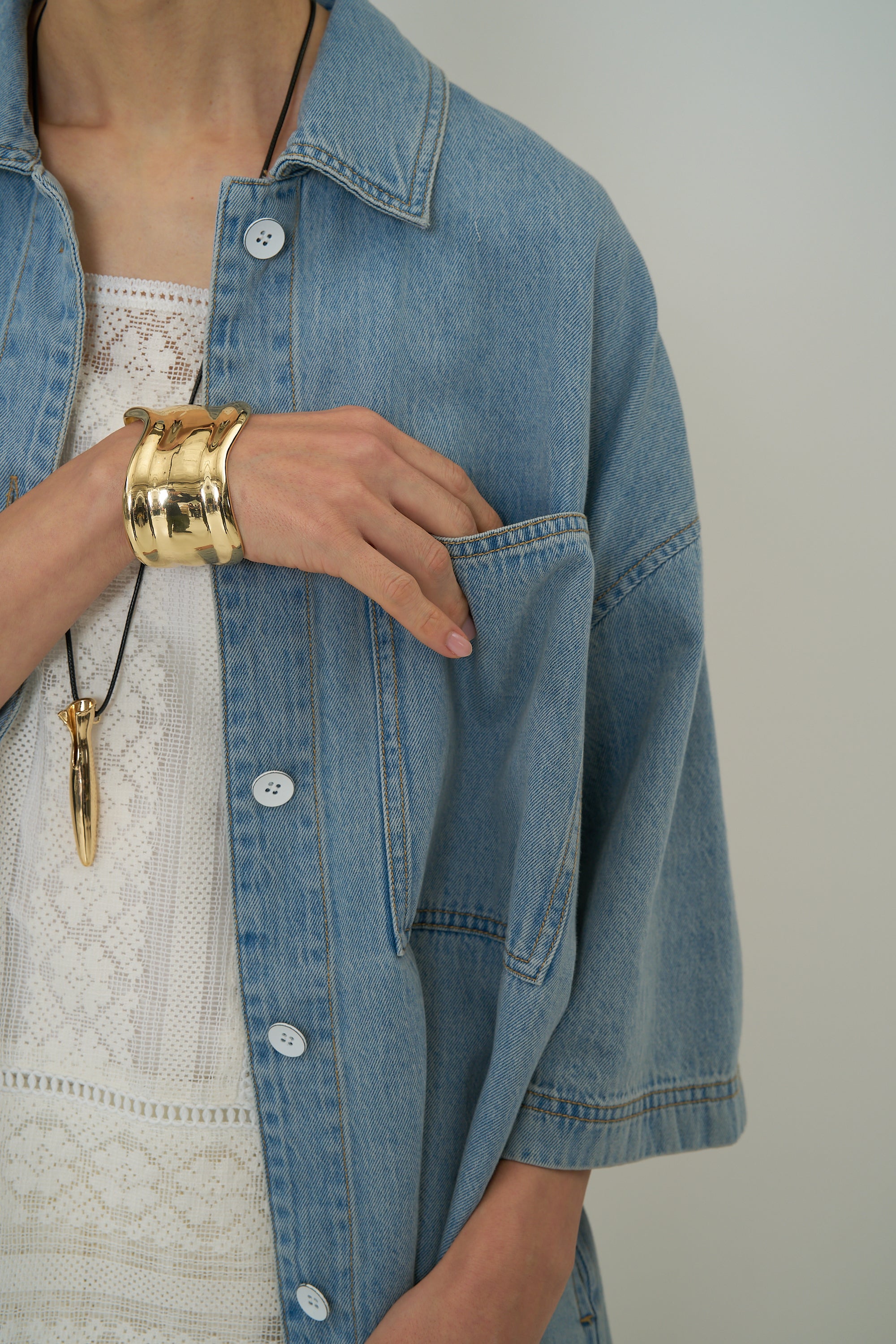 【CHIGNON】ハーフスリーブデニムジャケット/4861-041BT