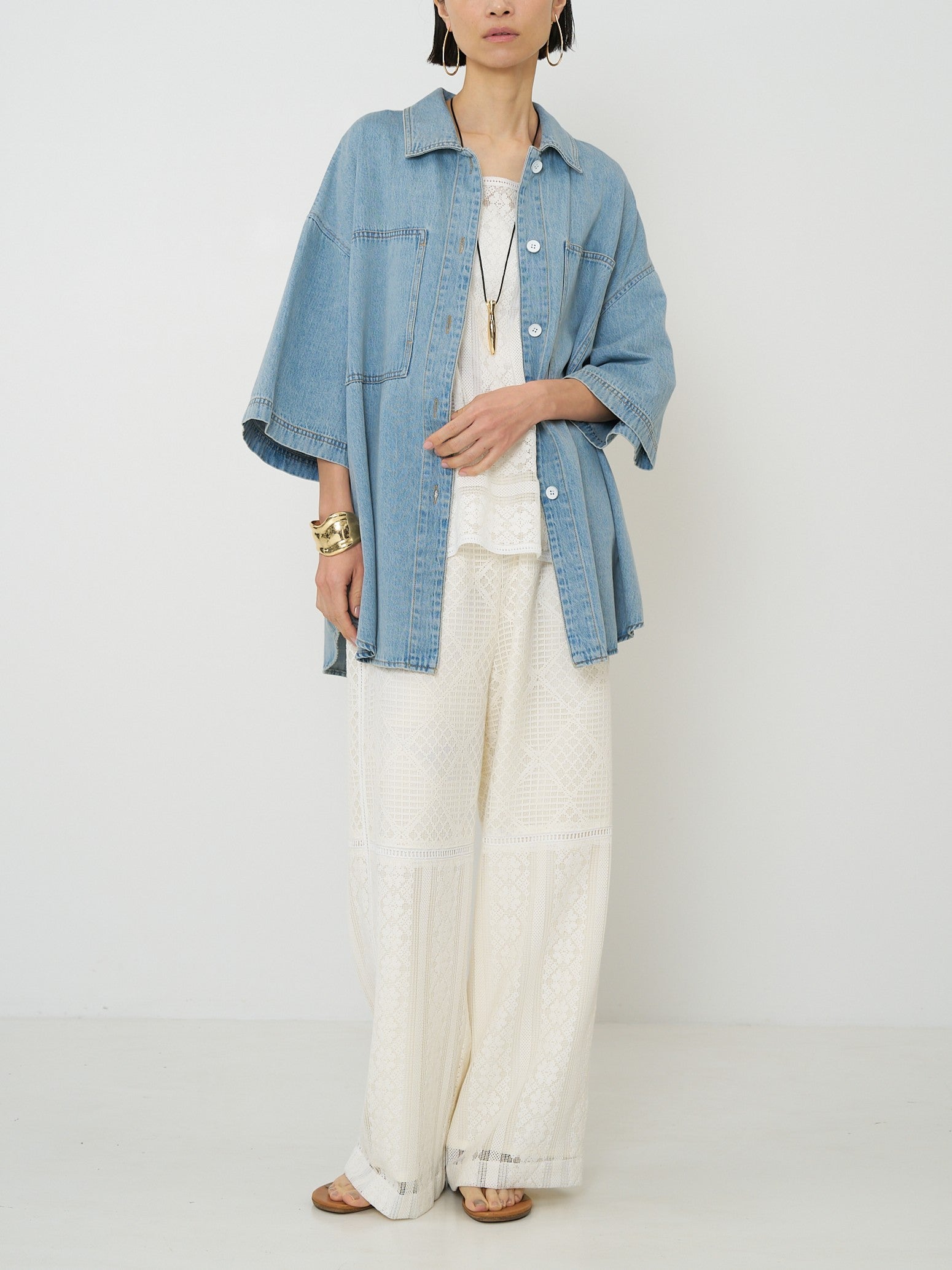 【CHIGNON】ハーフスリーブデニムジャケット/4861-041BT