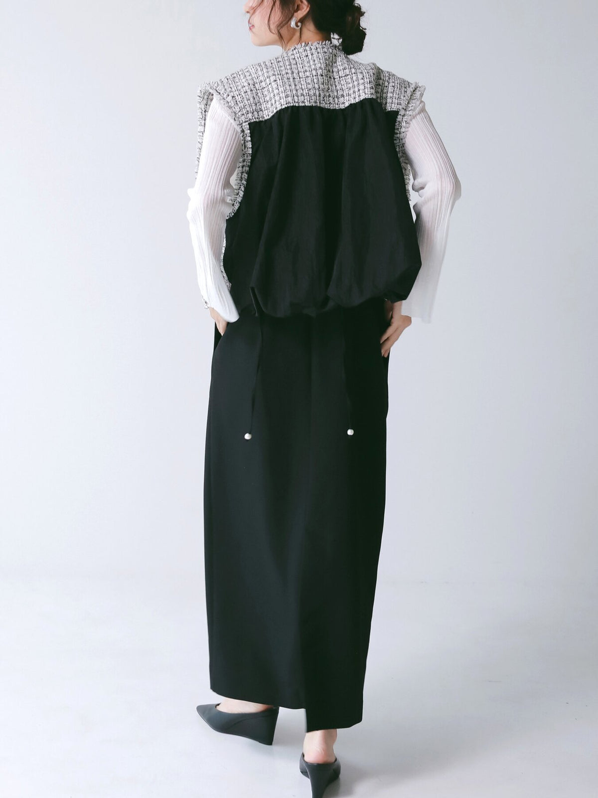 【CHIGNON】ミニマルツイードドッキングジレ/4866-609BZ